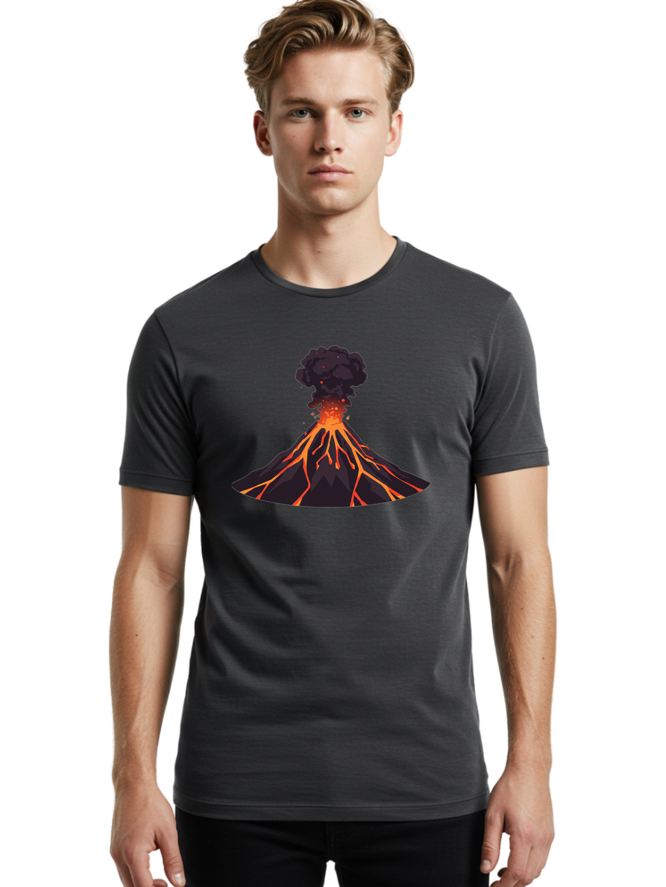 Volcano-Erupting-16 Men'S Graphic Tee, 100% Cotton, Comfortable Casual Summer Wear, Machine Washable, Vintage Camera, Old Camera, Antique Camera, Black Camera, Classic Photography, Photography Equipment, Nostalgic Device, Film Camera, Bai525