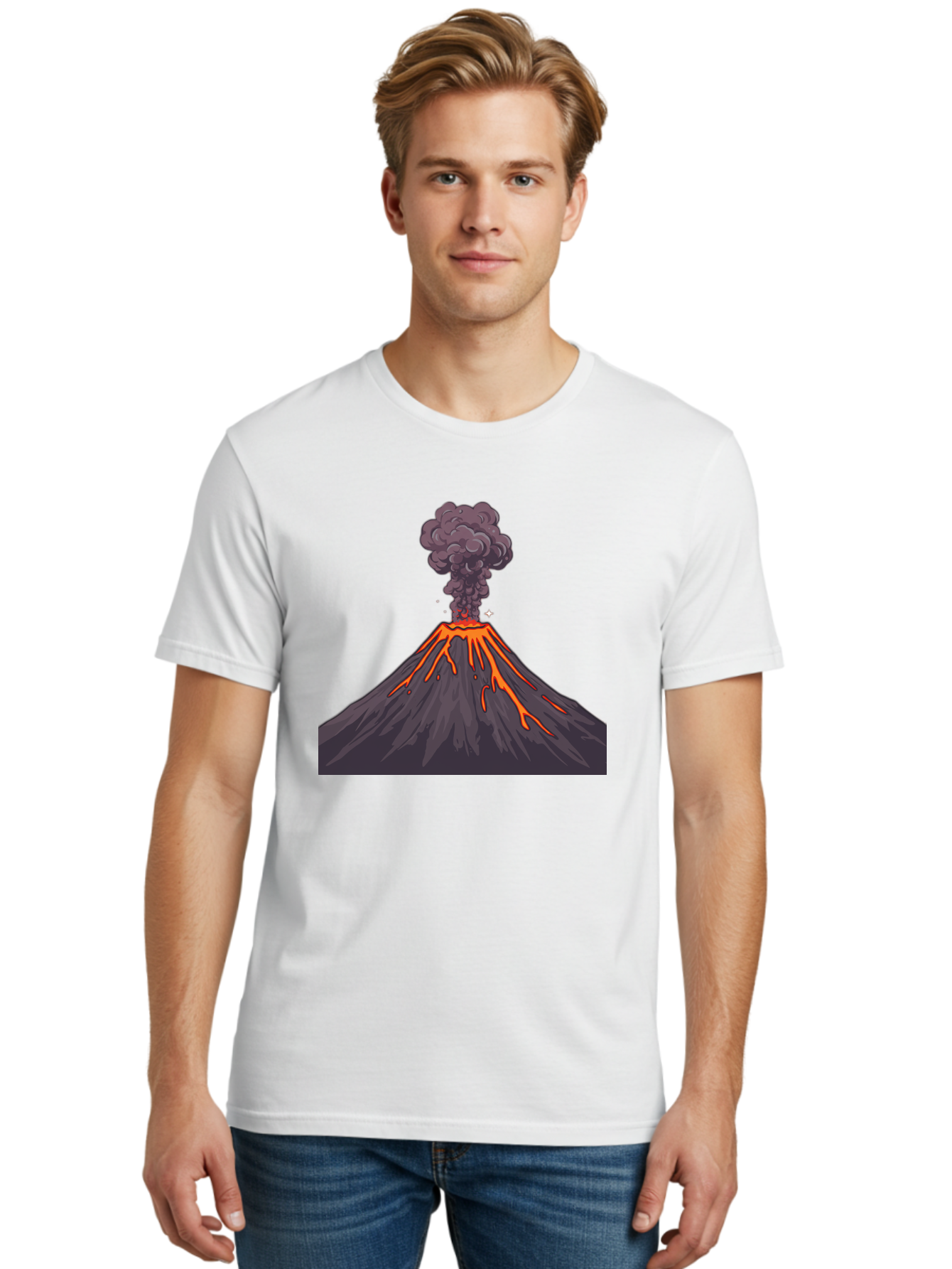 Volcano-Erupting-3 Men'S Graphic Tee, 100% Cotton, Comfortable Casual Summer Wear, Machine Washable, Vintage Camera, Old Camera, Antique Camera, Black Camera, Classic Photography, Photography Equipment, Nostalgic Device, Film Camera, Bai529