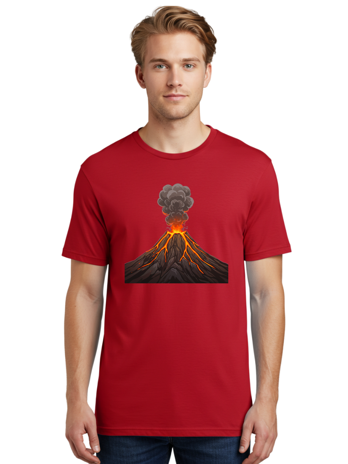 Volcano-Erupting-4 Men'S Graphic Tee, 100% Cotton, Comfortable Casual Summer Wear, Machine Washable, Vintage Camera, Old Camera, Antique Camera, Black Camera, Classic Photography, Photography Equipment, Nostalgic Device, Film Camera, Bai530