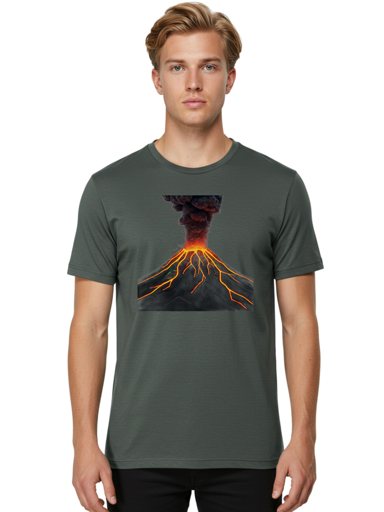 Volcano-Eruption-12 Men'S Graphic Tee, 100% Cotton, Comfortable Casual Summer Wear, Machine Washable, Vintage Camera, Old Camera, Antique Camera, Black Camera, Classic Photography, Photography Equipment, Nostalgic Device, Film Camera, Bai540