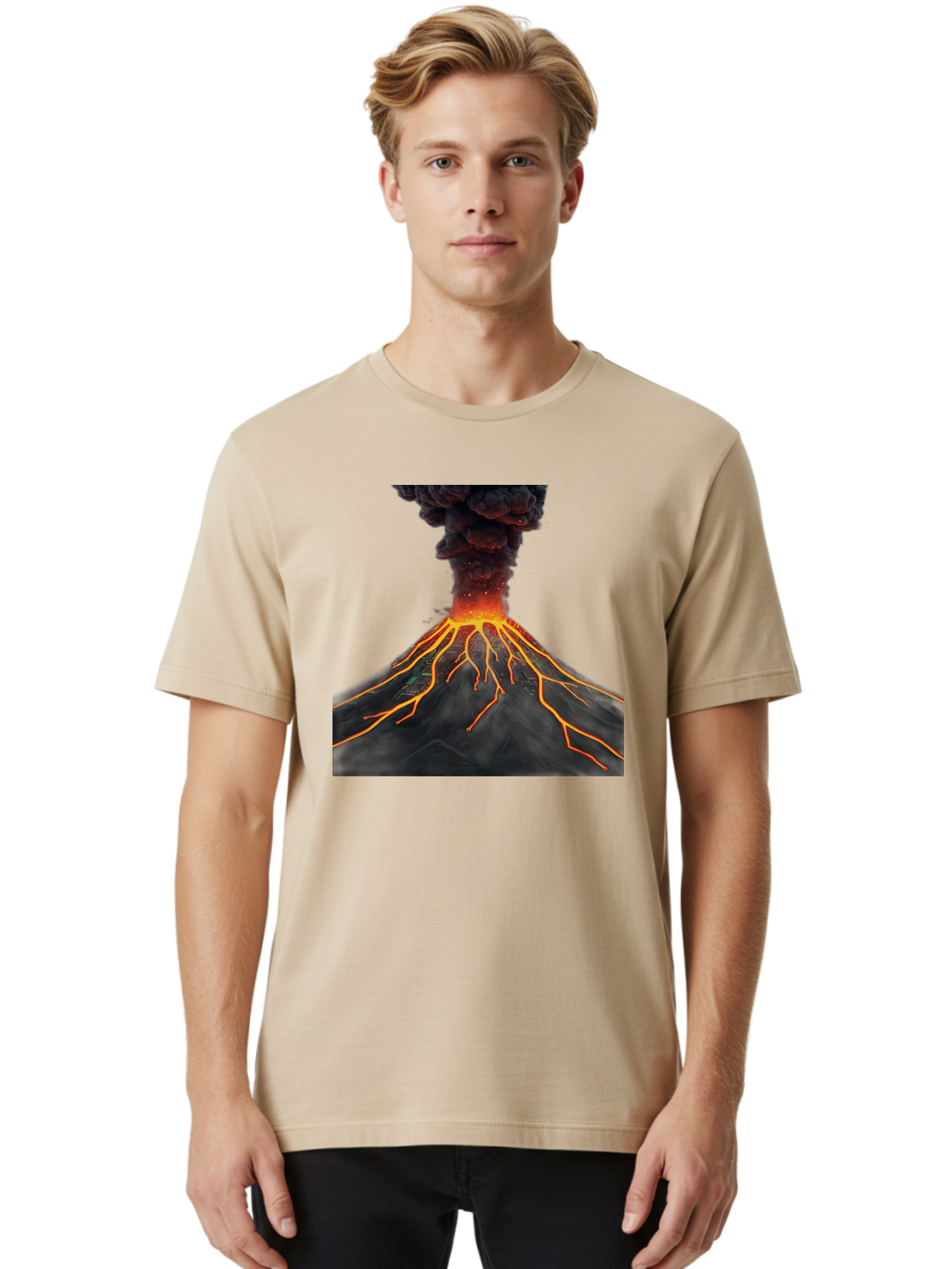 Volcano-Eruption-12 Men'S Graphic Tee, 100% Cotton, Comfortable Casual Summer Wear, Machine Washable, Vintage Camera, Old Camera, Antique Camera, Black Camera, Classic Photography, Photography Equipment, Nostalgic Device, Film Camera, Bai540
