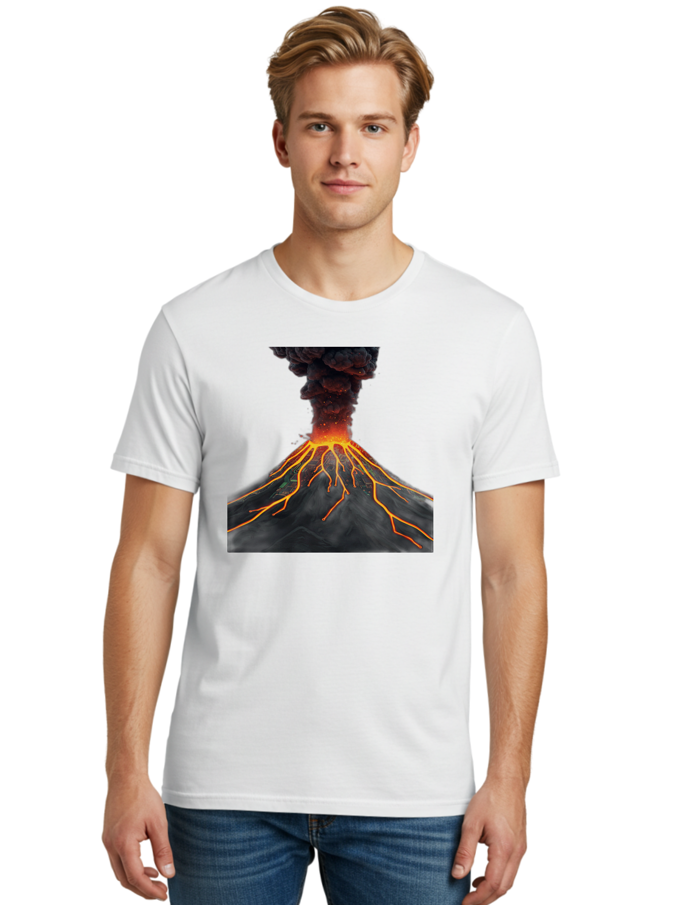 Volcano-Eruption-12 Men'S Graphic Tee, 100% Cotton, Comfortable Casual Summer Wear, Machine Washable, Vintage Camera, Old Camera, Antique Camera, Black Camera, Classic Photography, Photography Equipment, Nostalgic Device, Film Camera, Bai540
