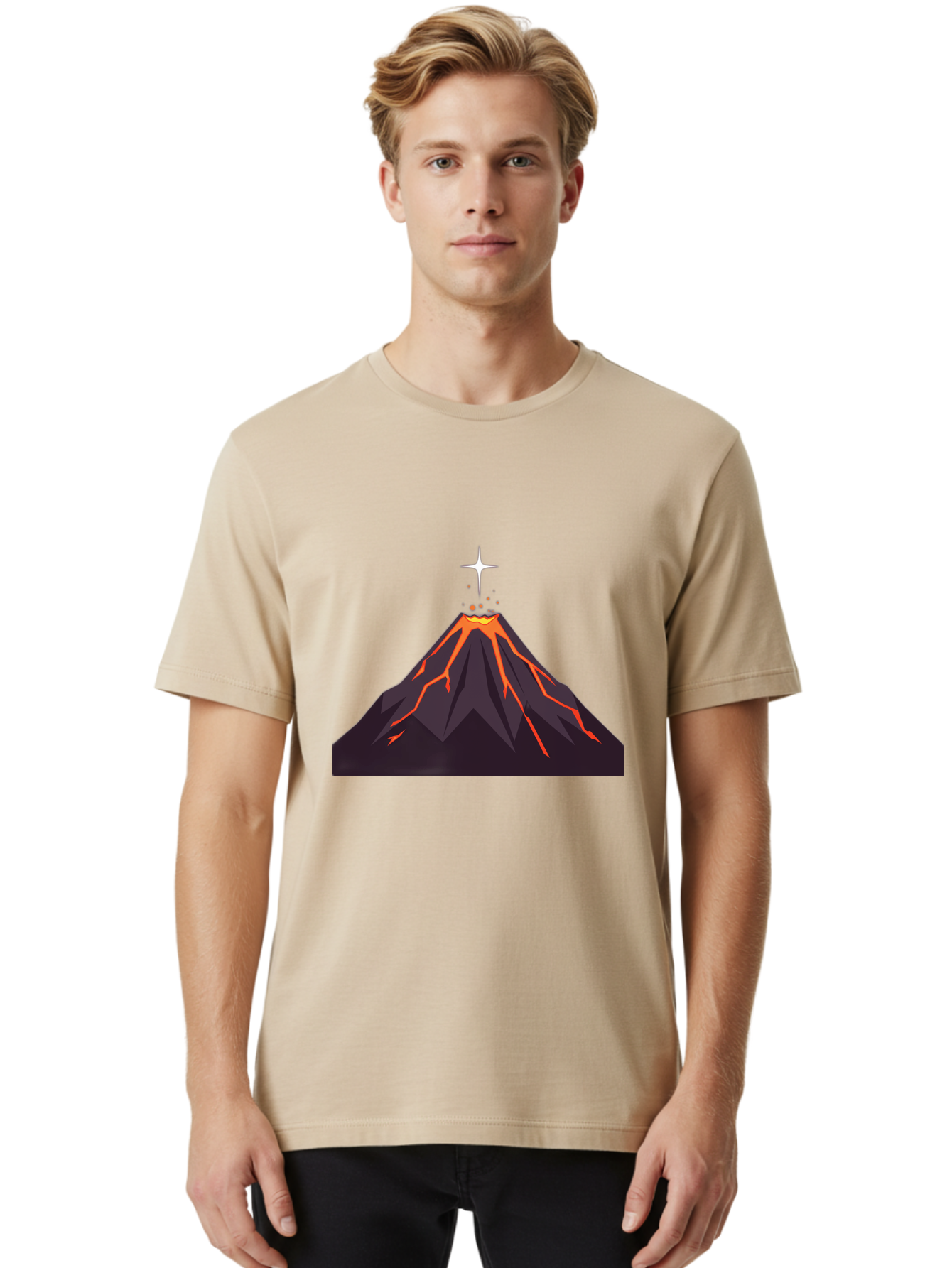 Volcano-Eruption-5 Men'S Graphic Tee, 100% Cotton, Comfortable Casual Summer Wear, Machine Washable, Vintage Camera, Old Camera, Antique Camera, Black Camera, Classic Photography, Photography Equipment, Nostalgic Device, Film Camera, Bai544