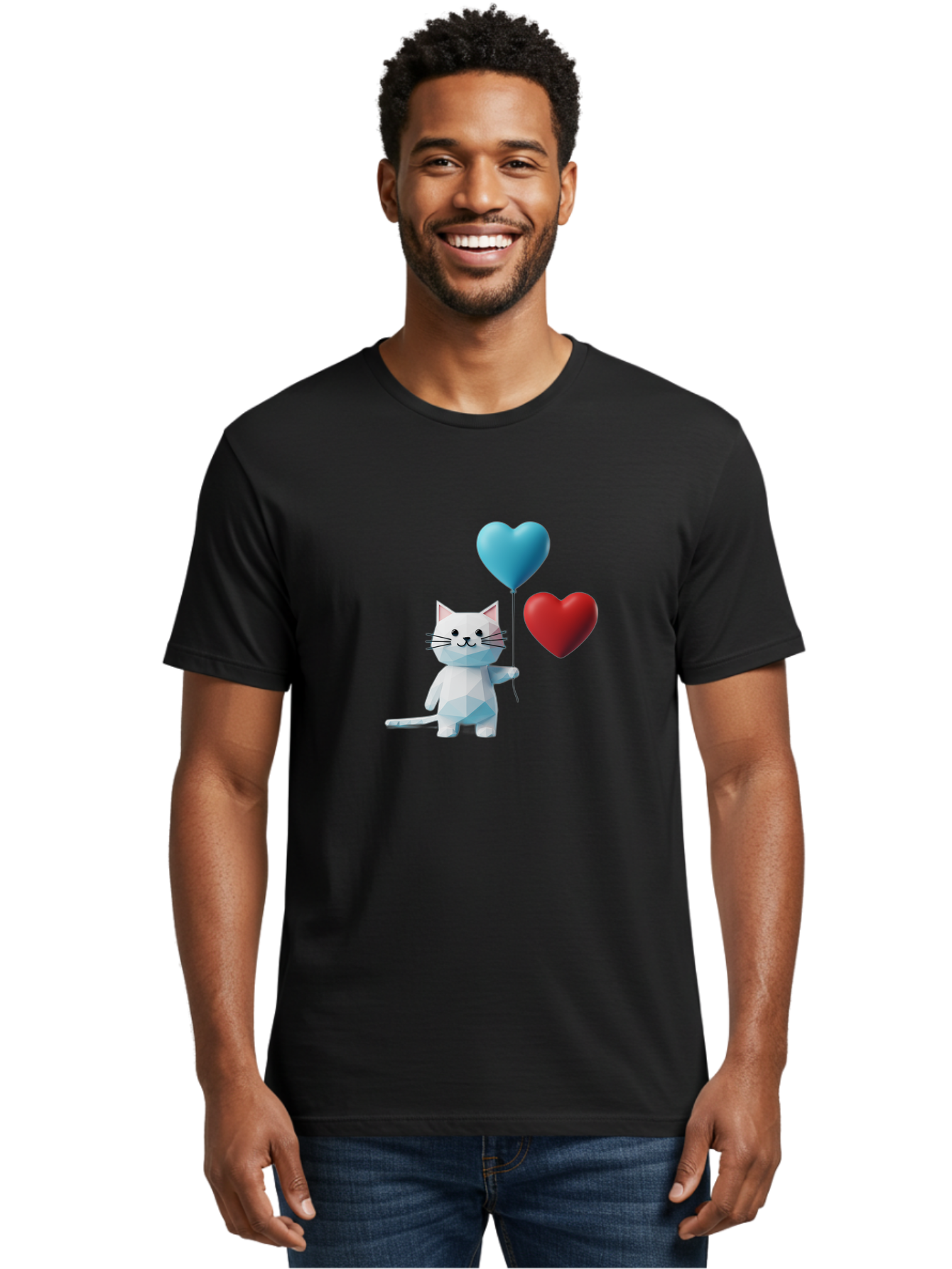 White-Cat-With-Heart-Balloons Men'S Graphic Tee, 100% Cotton, Comfortable Casual Summer Wear, Machine Washable, Vintage Camera, Old Camera, Antique Camera, Black Camera, Classic Photography, Photography Equipment, Nostalgic Device, Bai558