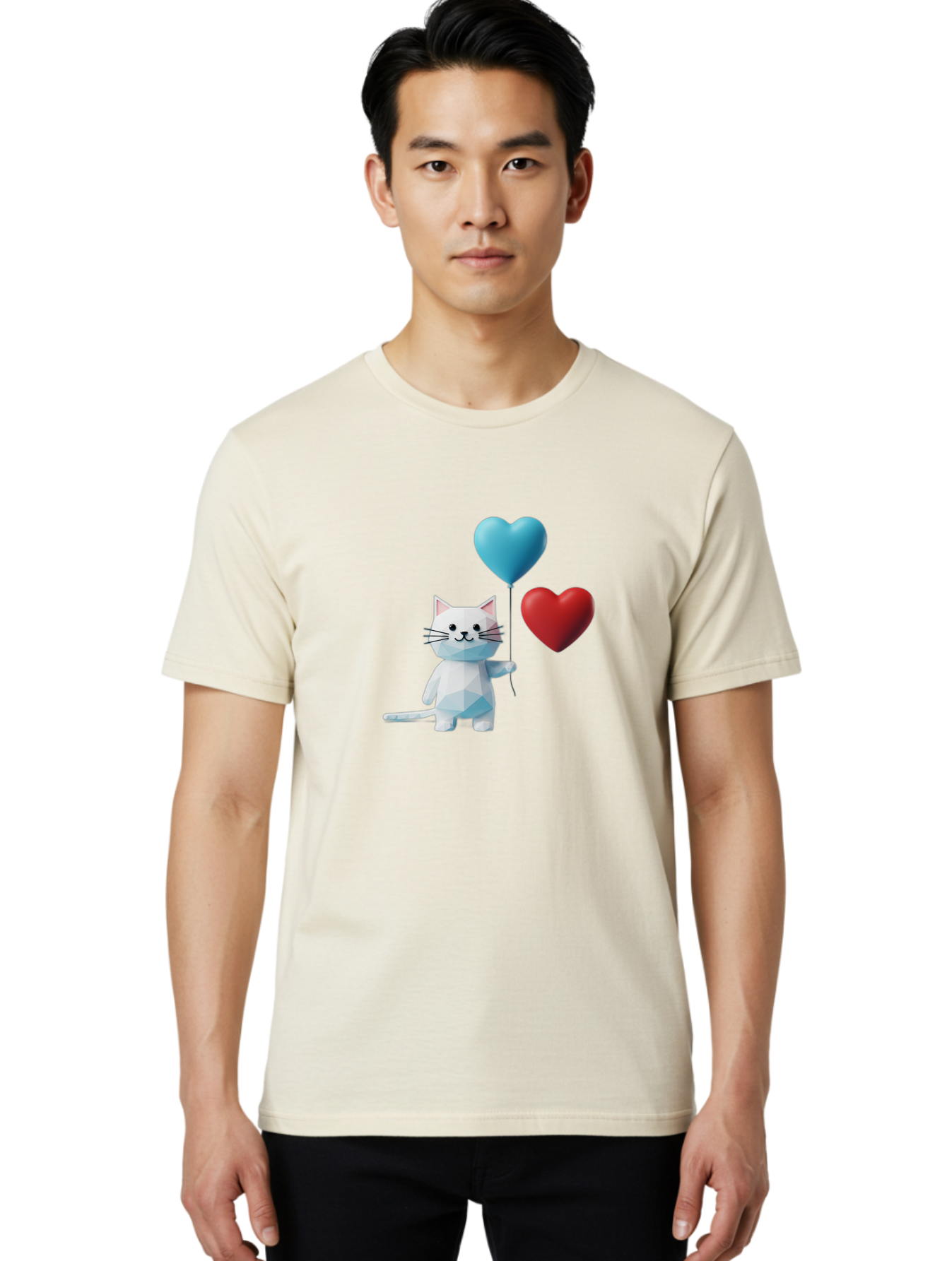White-Cat-With-Heart-Balloons Men'S Graphic Tee, 100% Cotton, Comfortable Casual Summer Wear, Machine Washable, Vintage Camera, Old Camera, Antique Camera, Black Camera, Classic Photography, Photography Equipment, Nostalgic Device, Bai558