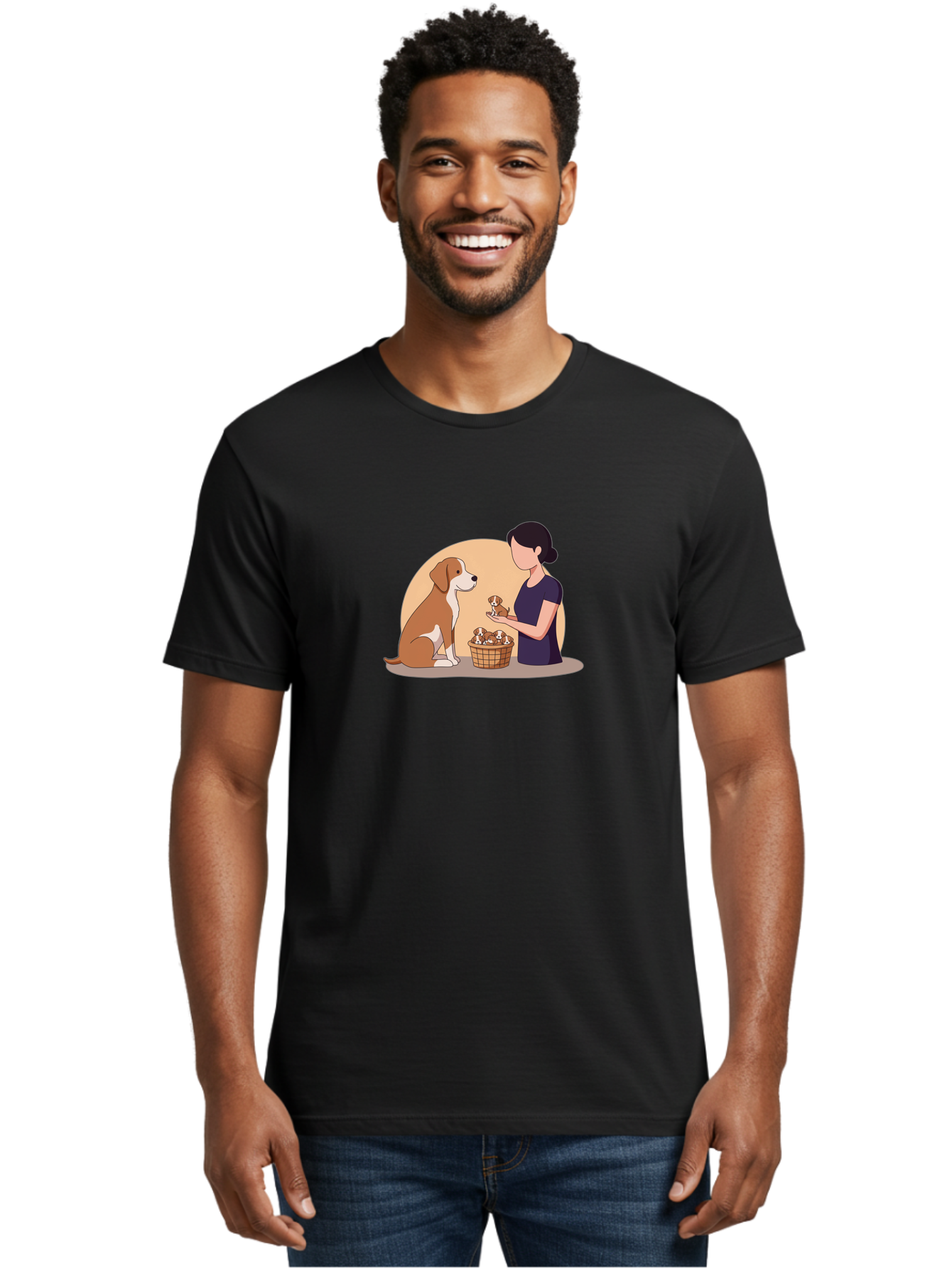 Woman-With-Dog-And-Puppies Men'S Graphic Tee, 100% Cotton, Comfortable Casual Summer Wear, Machine Washable, Vintage Camera, Old Camera, Antique Camera, Black Camera, Classic Photography, Photography Equipment, Nostalgic Device, Film Camera, Bai563