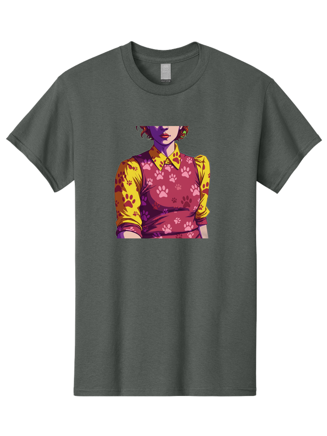 Woman-With-Paw-Print-Dress Men'S Graphic Tee, 100% Cotton, Comfortable Casual Summer Wear, Machine Washable, Vintage Camera, Old Camera, Antique Camera, Black Camera, Classic Photography, Photography Equipment, Nostalgic Device, Film Camera, Bai564