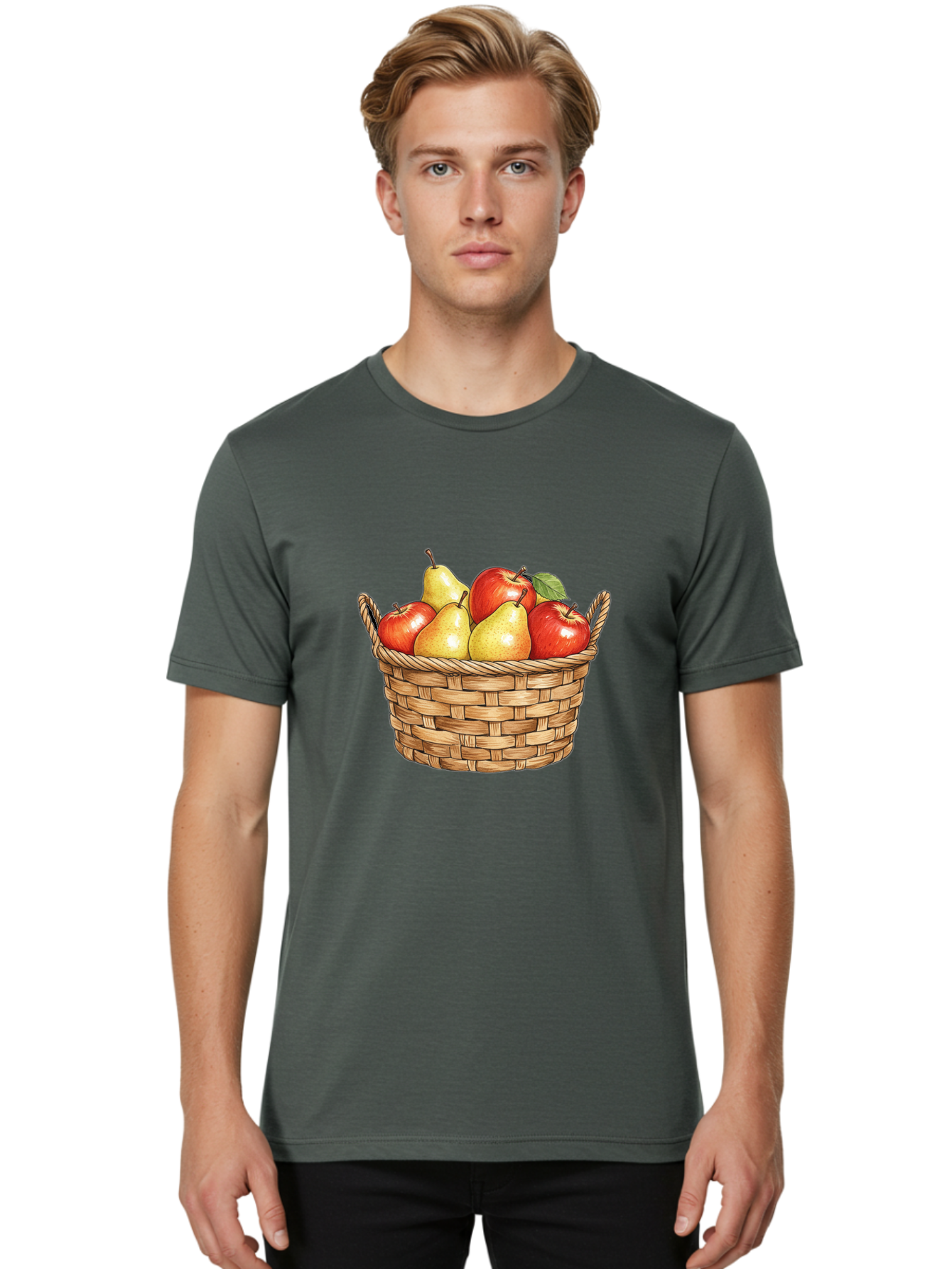 Basket-Of-Apples-And-Pears Men'S Graphic Tee, 100% Cotton, Comfortable Casual Summer Wear, Machine Washable, Vintage Camera, Old Camera, Antique Camera, Black Camera, Classic Photography, Photography Equipment, Nostalgic Device, Film Camera, Bai584
