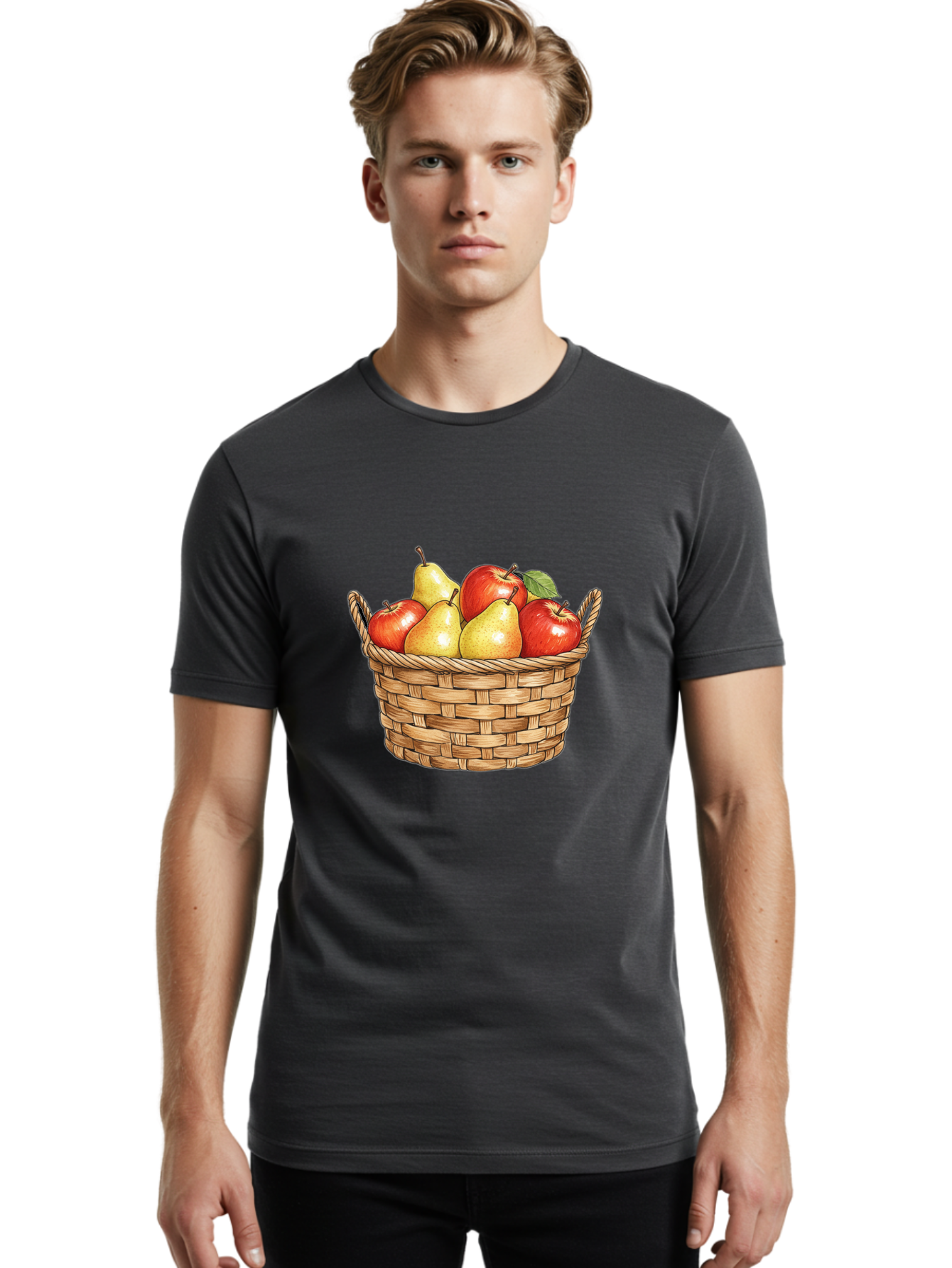 Basket-Of-Apples-And-Pears Men'S Graphic Tee, 100% Cotton, Comfortable Casual Summer Wear, Machine Washable, Vintage Camera, Old Camera, Antique Camera, Black Camera, Classic Photography, Photography Equipment, Nostalgic Device, Film Camera, Bai584