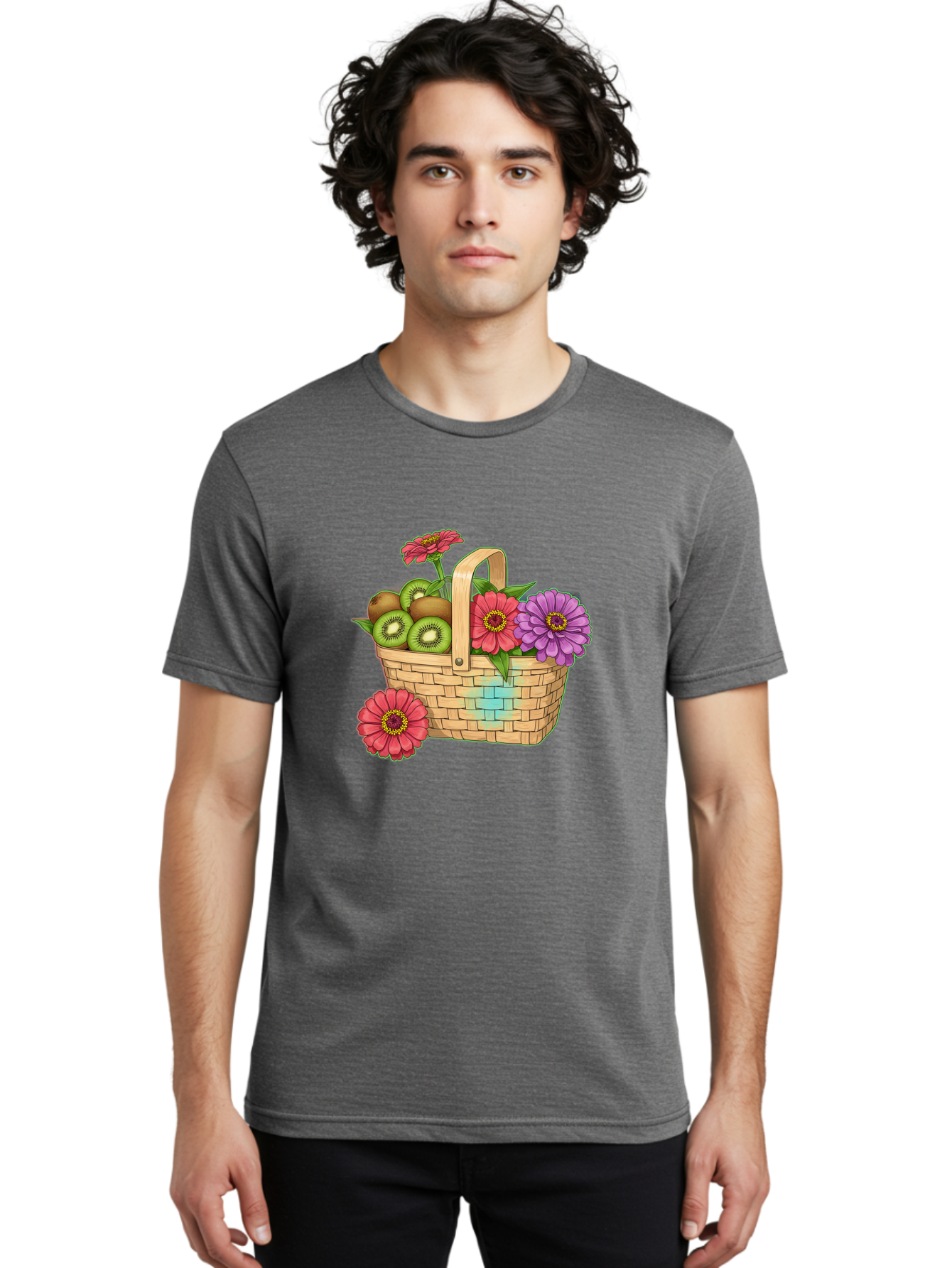 Basket-Of-Flowers-And-Kiwi-Fruits Men'S Graphic Tee, 100% Cotton, Comfortable Casual Summer Wear, Machine Washable, Vintage Camera, Old Camera, Antique Camera, Black Camera, Classic Photography, Photography Equipment, Nostalgic Device, Bai587
