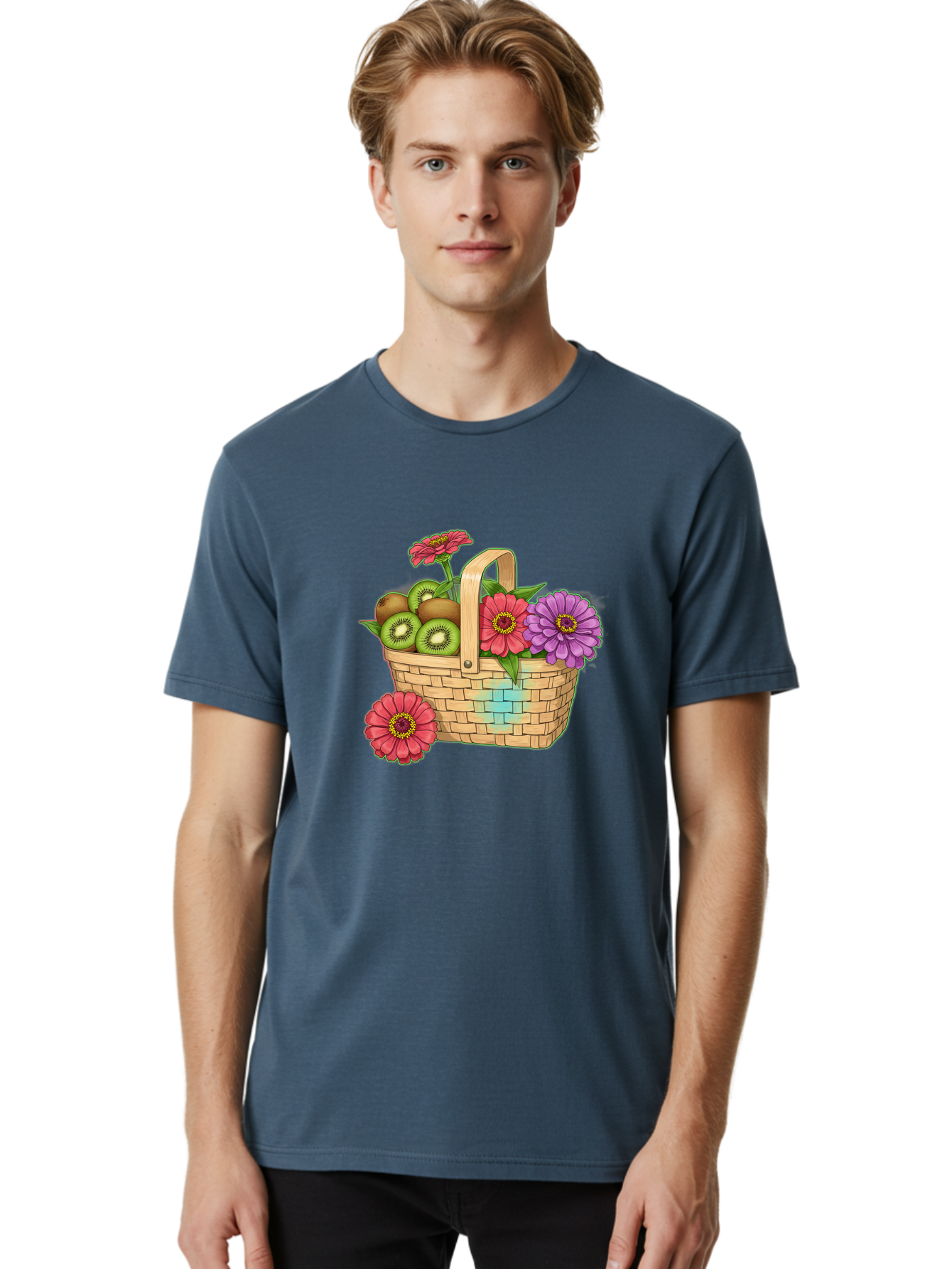 Basket-Of-Flowers-And-Kiwi-Fruits Men'S Graphic Tee, 100% Cotton, Comfortable Casual Summer Wear, Machine Washable, Vintage Camera, Old Camera, Antique Camera, Black Camera, Classic Photography, Photography Equipment, Nostalgic Device, Bai587