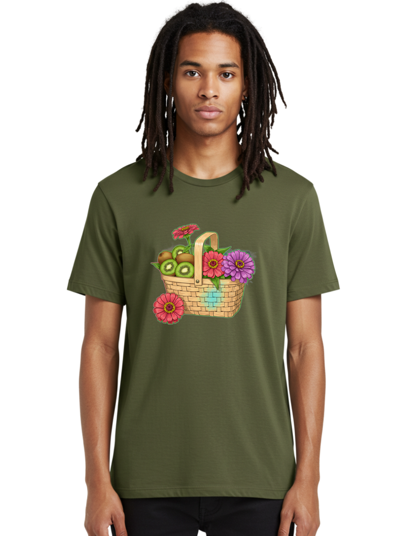 Basket-Of-Flowers-And-Kiwi-Fruits Men'S Graphic Tee, 100% Cotton, Comfortable Casual Summer Wear, Machine Washable, Vintage Camera, Old Camera, Antique Camera, Black Camera, Classic Photography, Photography Equipment, Nostalgic Device, Bai587