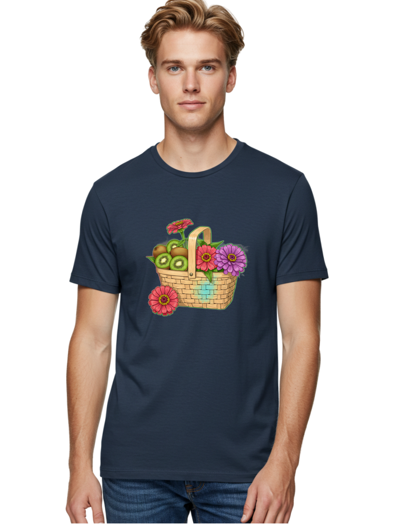 Basket-Of-Flowers-And-Kiwi-Fruits Men'S Graphic Tee, 100% Cotton, Comfortable Casual Summer Wear, Machine Washable, Vintage Camera, Old Camera, Antique Camera, Black Camera, Classic Photography, Photography Equipment, Nostalgic Device, Bai587