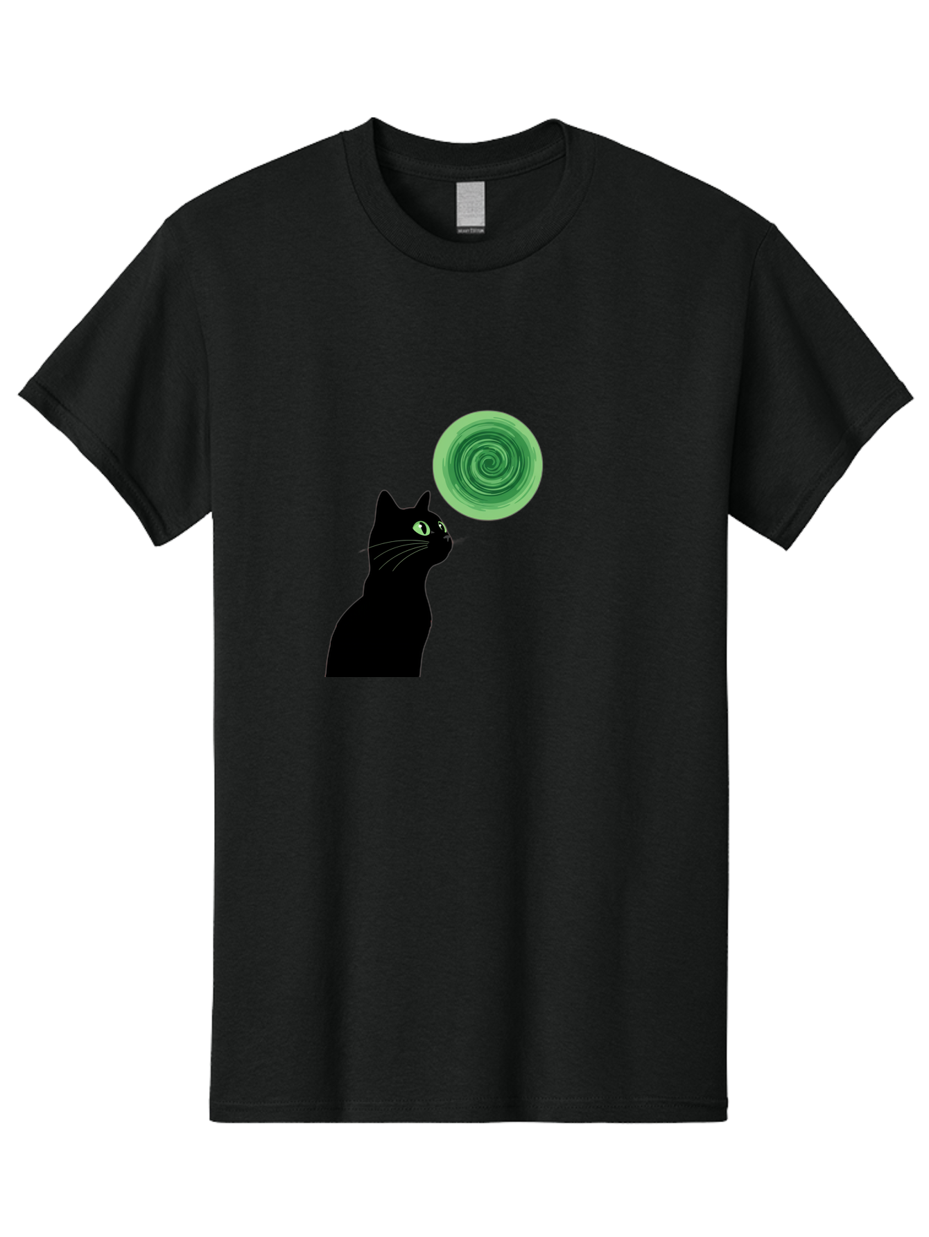 Black-Cat-And-Spiral Men'S Graphic Tee, 100% Cotton, Comfortable Casual Summer Wear, Machine Washable, Vintage Camera, Old Camera, Antique Camera, Black Camera, Classic Photography, Photography Equipment, Nostalgic Device, Film Camera, Bai592