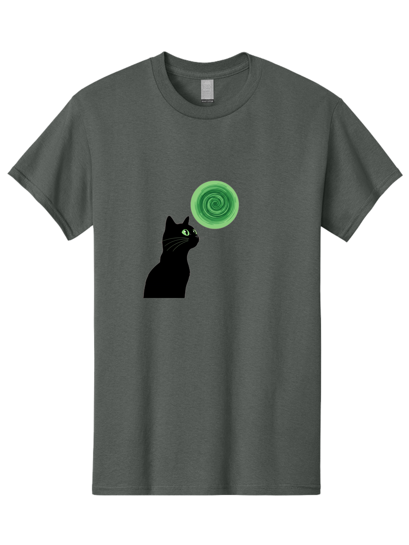 Black-Cat-And-Spiral Men'S Graphic Tee, 100% Cotton, Comfortable Casual Summer Wear, Machine Washable, Vintage Camera, Old Camera, Antique Camera, Black Camera, Classic Photography, Photography Equipment, Nostalgic Device, Film Camera, Bai592