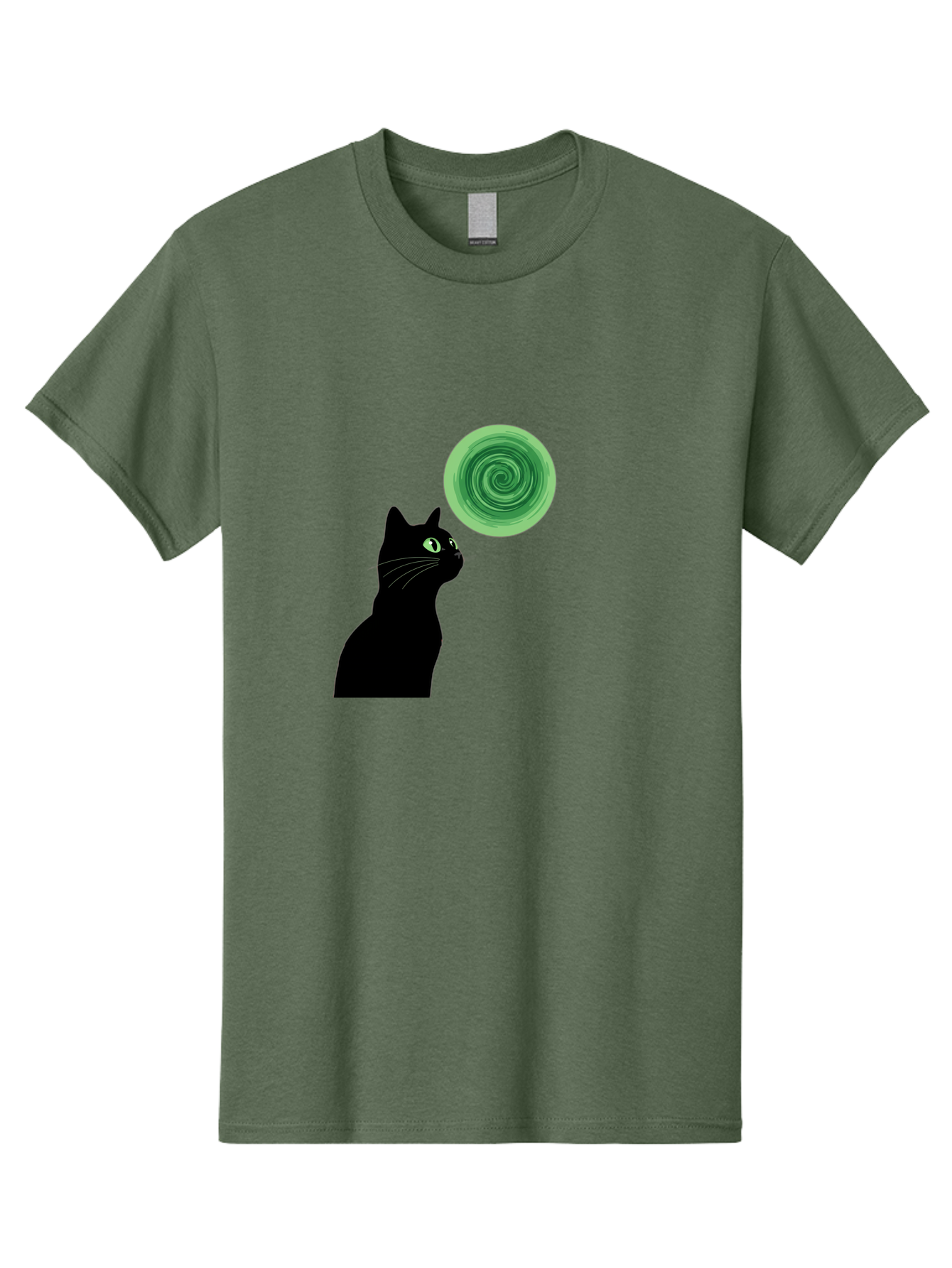 Black-Cat-And-Spiral Men'S Graphic Tee, 100% Cotton, Comfortable Casual Summer Wear, Machine Washable, Vintage Camera, Old Camera, Antique Camera, Black Camera, Classic Photography, Photography Equipment, Nostalgic Device, Film Camera, Bai592