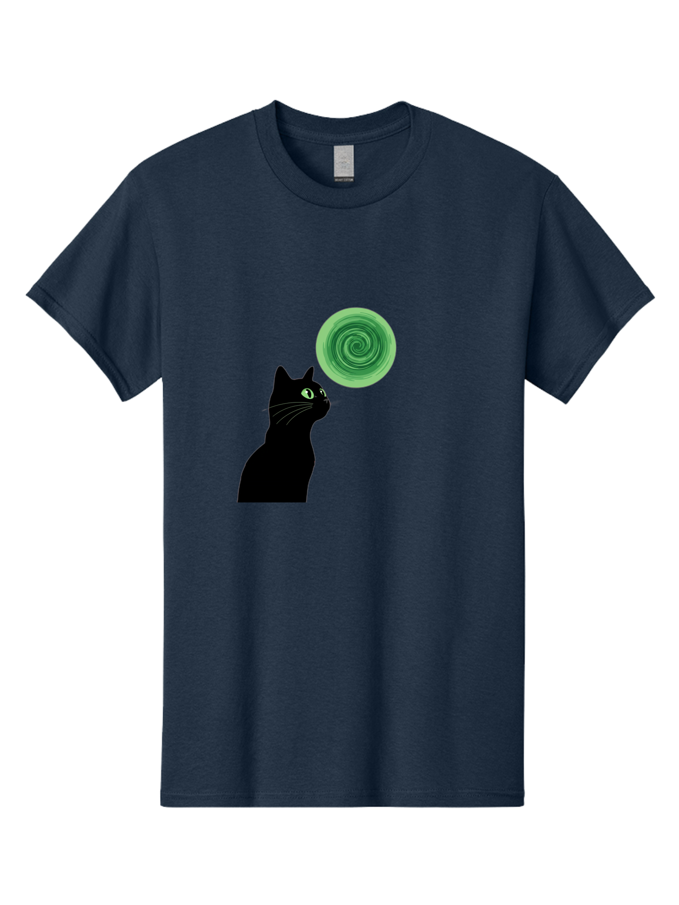 Black-Cat-And-Spiral Men'S Graphic Tee, 100% Cotton, Comfortable Casual Summer Wear, Machine Washable, Vintage Camera, Old Camera, Antique Camera, Black Camera, Classic Photography, Photography Equipment, Nostalgic Device, Film Camera, Bai592