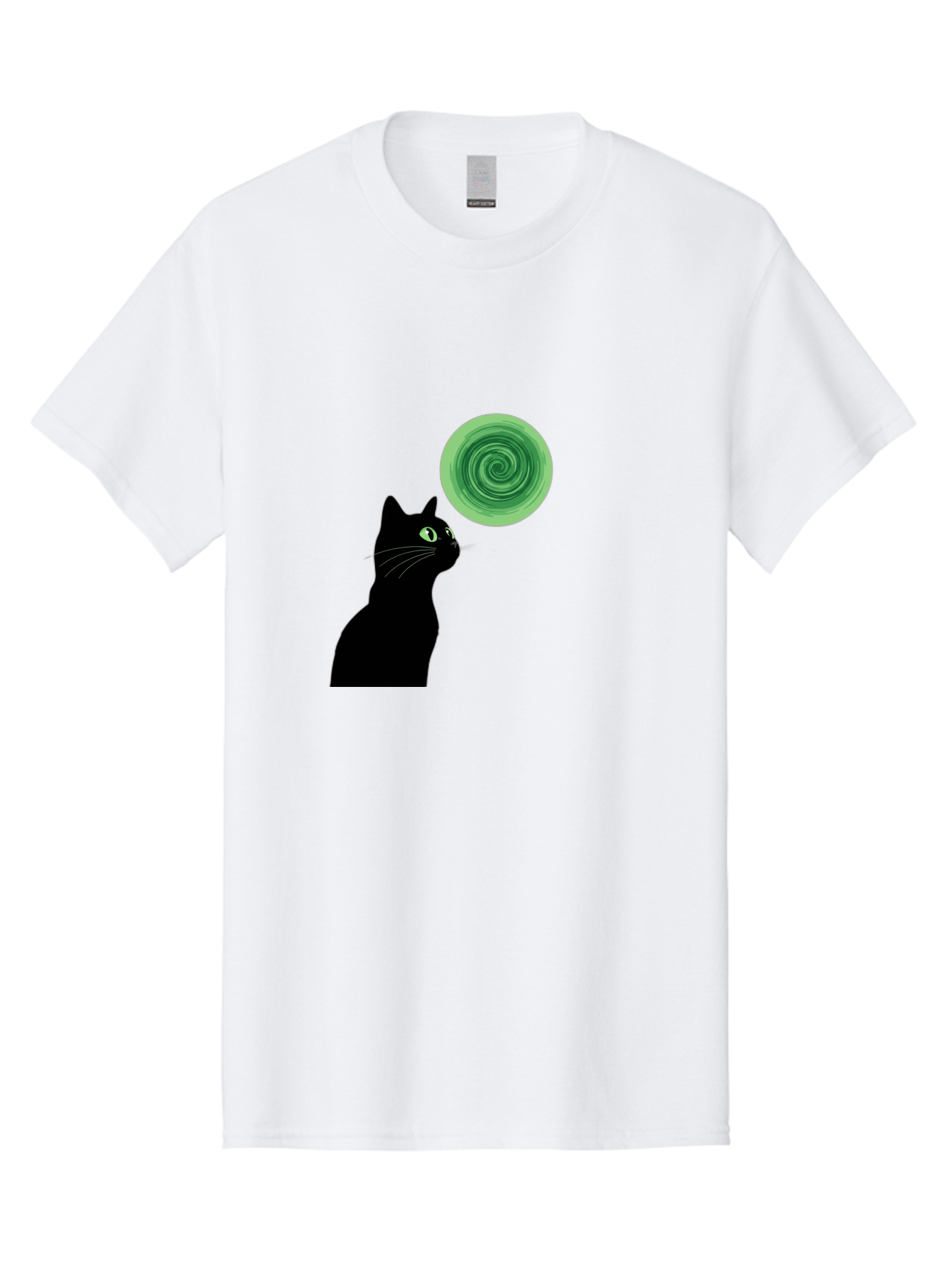 Black-Cat-And-Spiral Men'S Graphic Tee, 100% Cotton, Comfortable Casual Summer Wear, Machine Washable, Vintage Camera, Old Camera, Antique Camera, Black Camera, Classic Photography, Photography Equipment, Nostalgic Device, Film Camera, Bai592