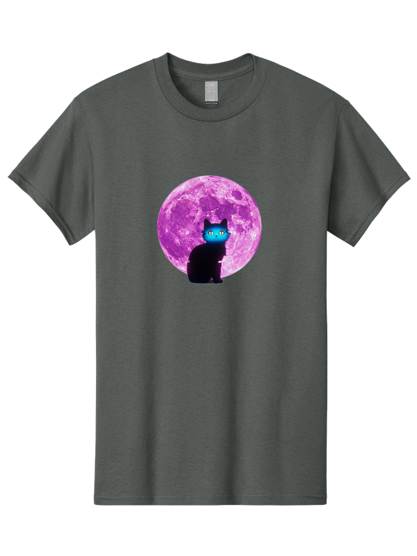 Black-Cat-Purple-Moon Men'S Graphic Tee, 100% Cotton, Comfortable Casual Summer Wear, Machine Washable, Vintage Camera, Old Camera, Antique Camera, Black Camera, Classic Photography, Photography Equipment, Nostalgic Device, Film Camera, Bai594
