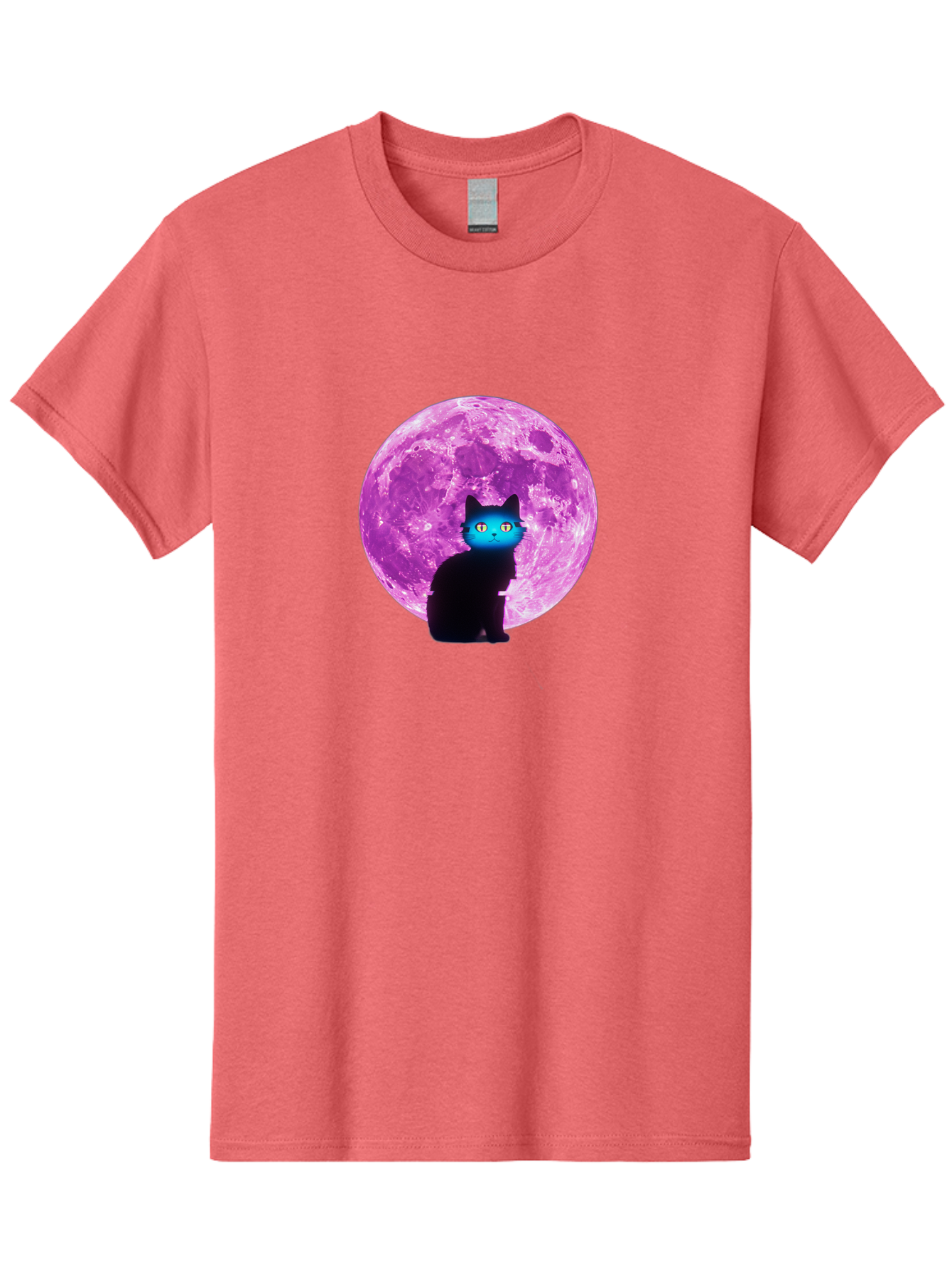 Black-Cat-Purple-Moon Men'S Graphic Tee, 100% Cotton, Comfortable Casual Summer Wear, Machine Washable, Vintage Camera, Old Camera, Antique Camera, Black Camera, Classic Photography, Photography Equipment, Nostalgic Device, Film Camera, Bai594