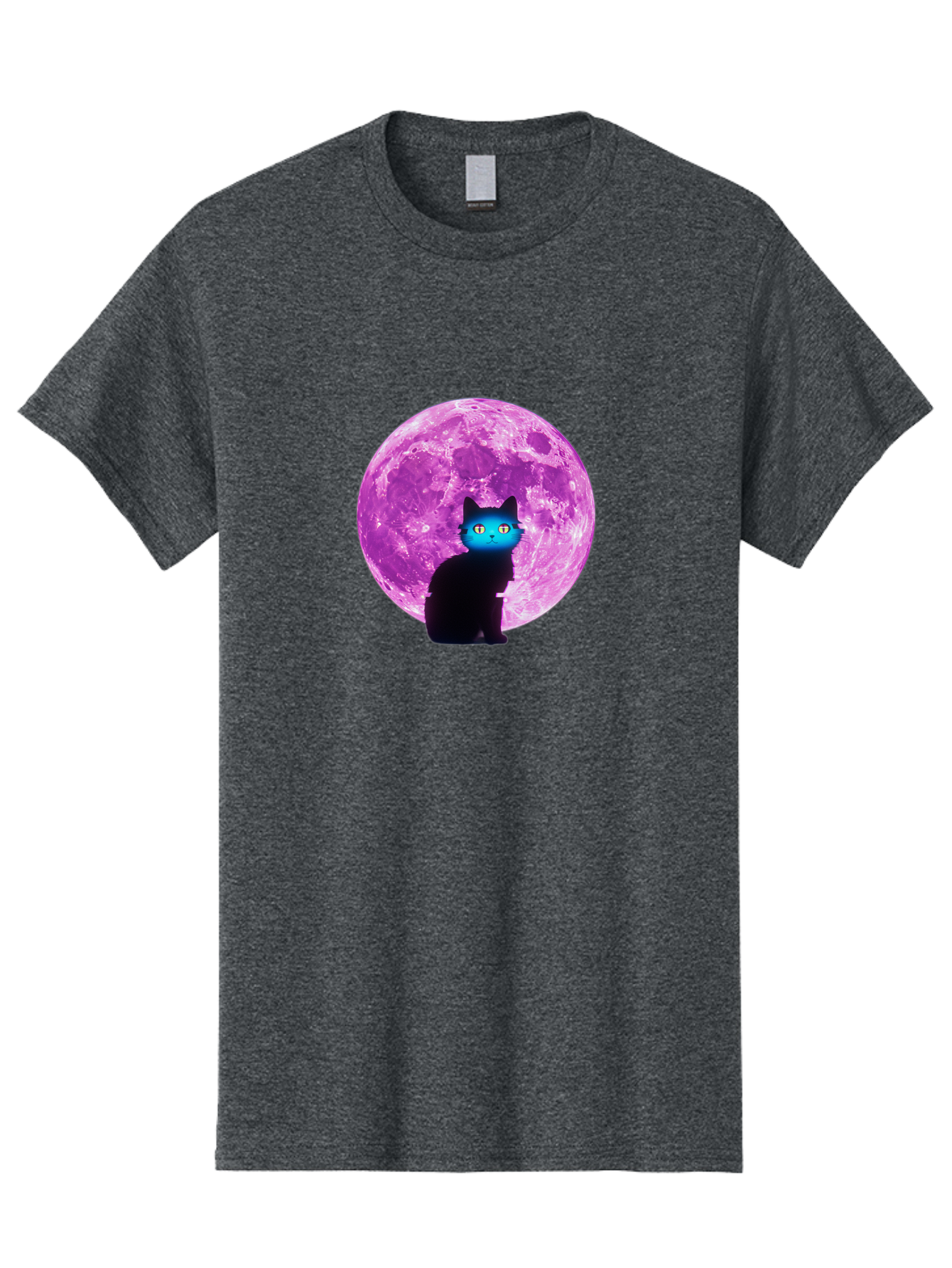 Black-Cat-Purple-Moon Men'S Graphic Tee, 100% Cotton, Comfortable Casual Summer Wear, Machine Washable, Vintage Camera, Old Camera, Antique Camera, Black Camera, Classic Photography, Photography Equipment, Nostalgic Device, Film Camera, Bai594