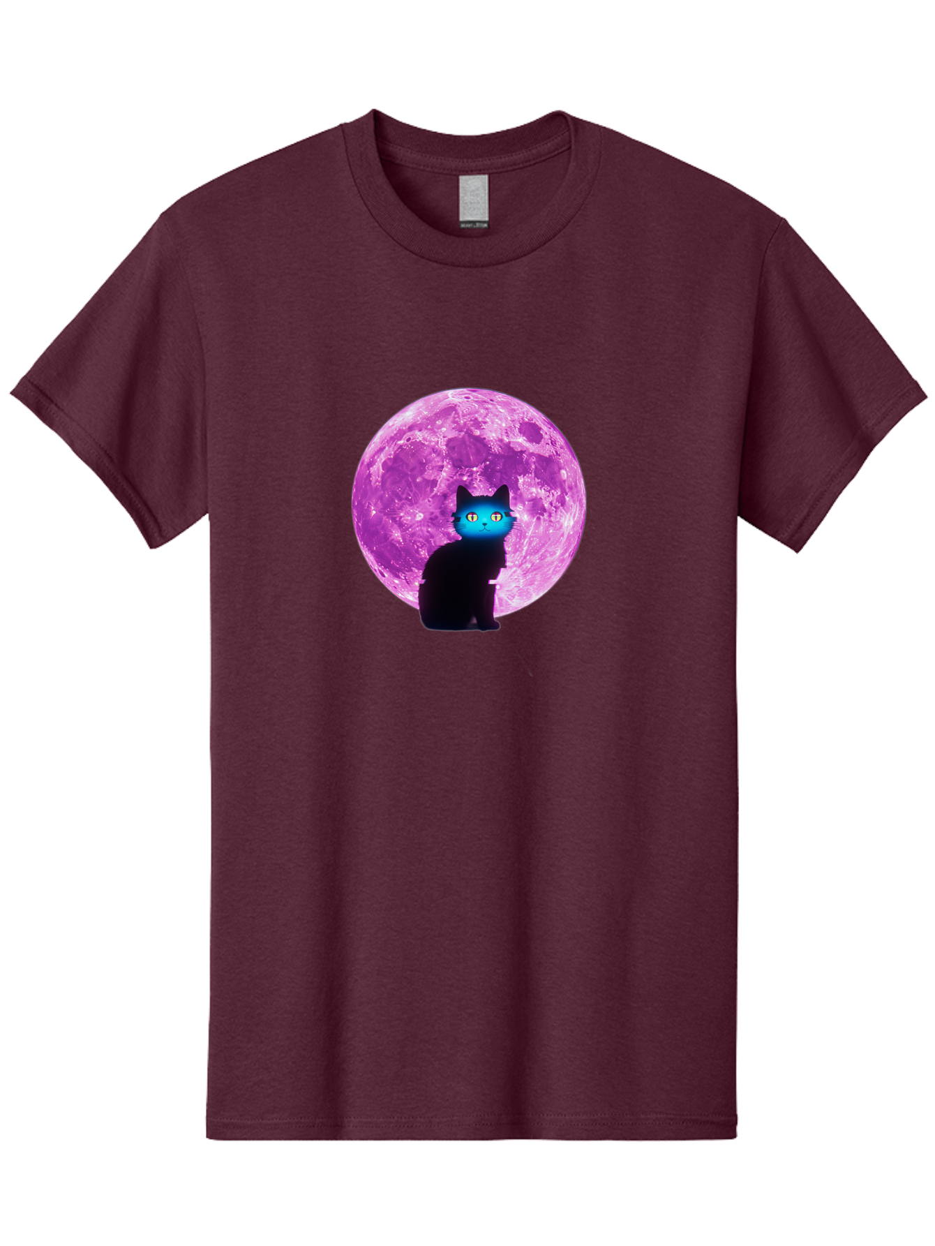 Black-Cat-Purple-Moon Men'S Graphic Tee, 100% Cotton, Comfortable Casual Summer Wear, Machine Washable, Vintage Camera, Old Camera, Antique Camera, Black Camera, Classic Photography, Photography Equipment, Nostalgic Device, Film Camera, Bai594