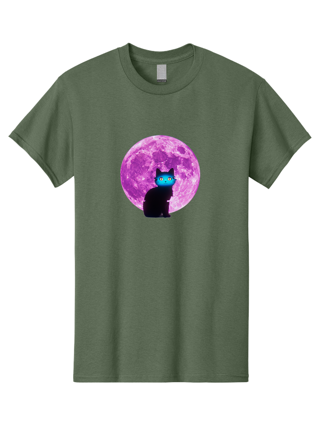 Black-Cat-Purple-Moon Men'S Graphic Tee, 100% Cotton, Comfortable Casual Summer Wear, Machine Washable, Vintage Camera, Old Camera, Antique Camera, Black Camera, Classic Photography, Photography Equipment, Nostalgic Device, Film Camera, Bai594