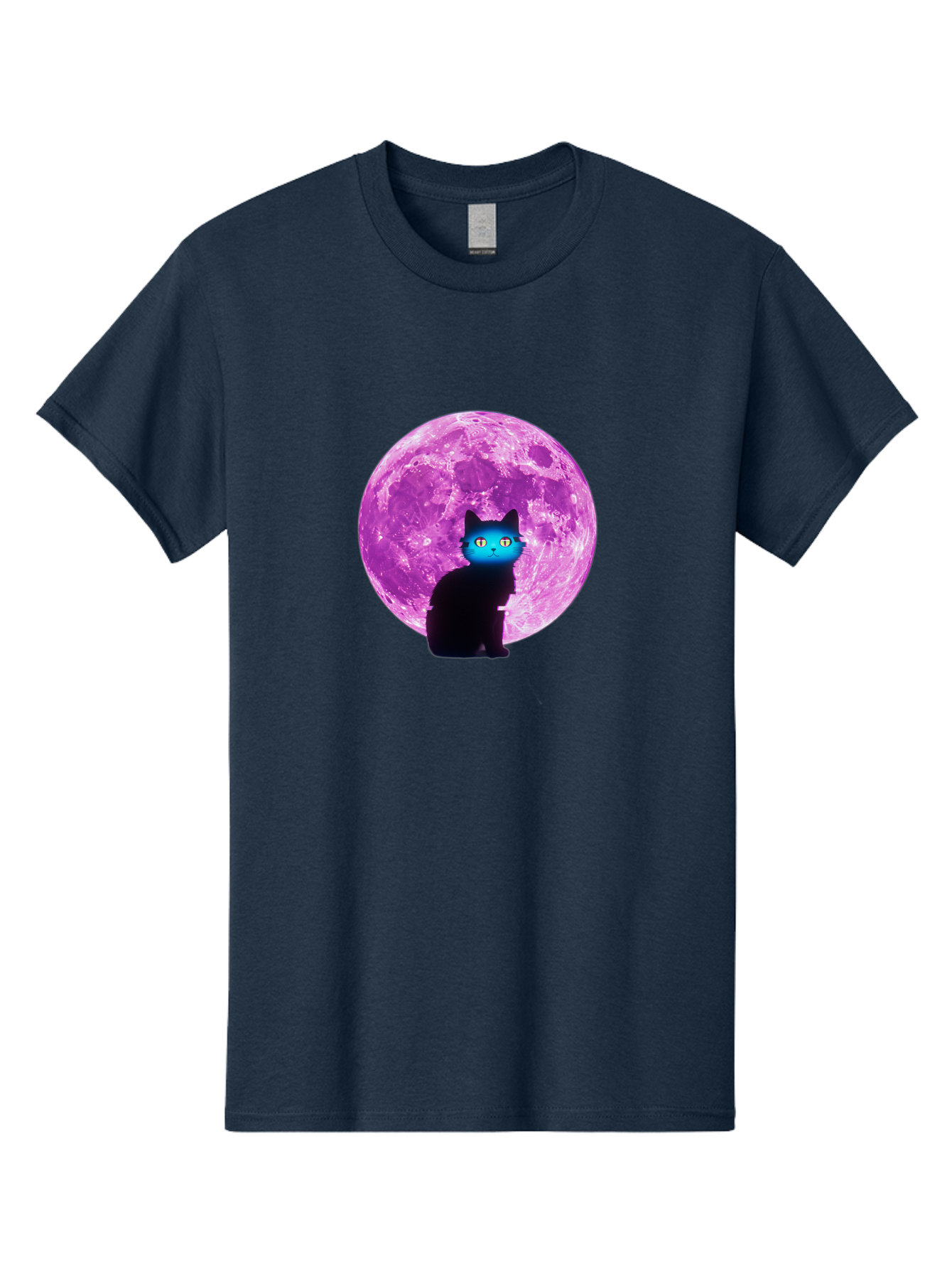 Black-Cat-Purple-Moon Men'S Graphic Tee, 100% Cotton, Comfortable Casual Summer Wear, Machine Washable, Vintage Camera, Old Camera, Antique Camera, Black Camera, Classic Photography, Photography Equipment, Nostalgic Device, Film Camera, Bai594