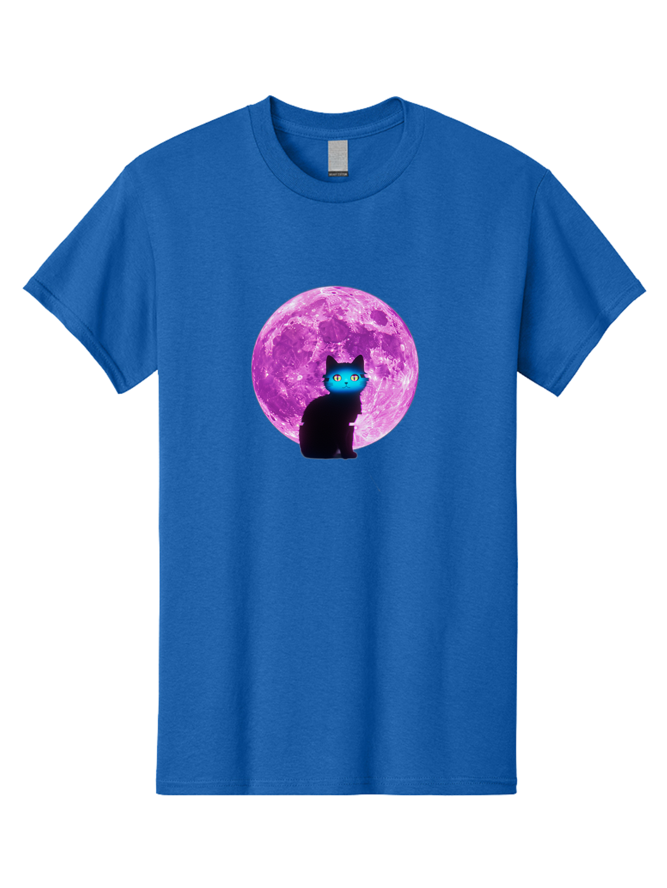 Black-Cat-Purple-Moon Men'S Graphic Tee, 100% Cotton, Comfortable Casual Summer Wear, Machine Washable, Vintage Camera, Old Camera, Antique Camera, Black Camera, Classic Photography, Photography Equipment, Nostalgic Device, Film Camera, Bai594