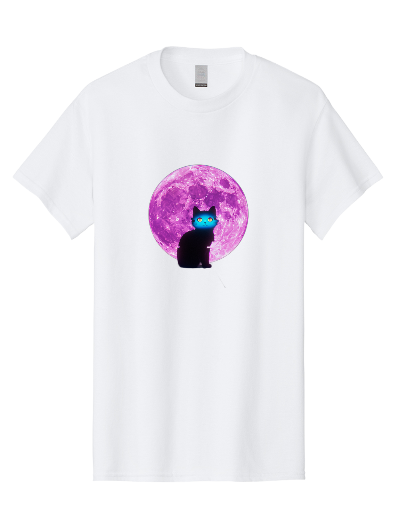 Black-Cat-Purple-Moon Men'S Graphic Tee, 100% Cotton, Comfortable Casual Summer Wear, Machine Washable, Vintage Camera, Old Camera, Antique Camera, Black Camera, Classic Photography, Photography Equipment, Nostalgic Device, Film Camera, Bai594