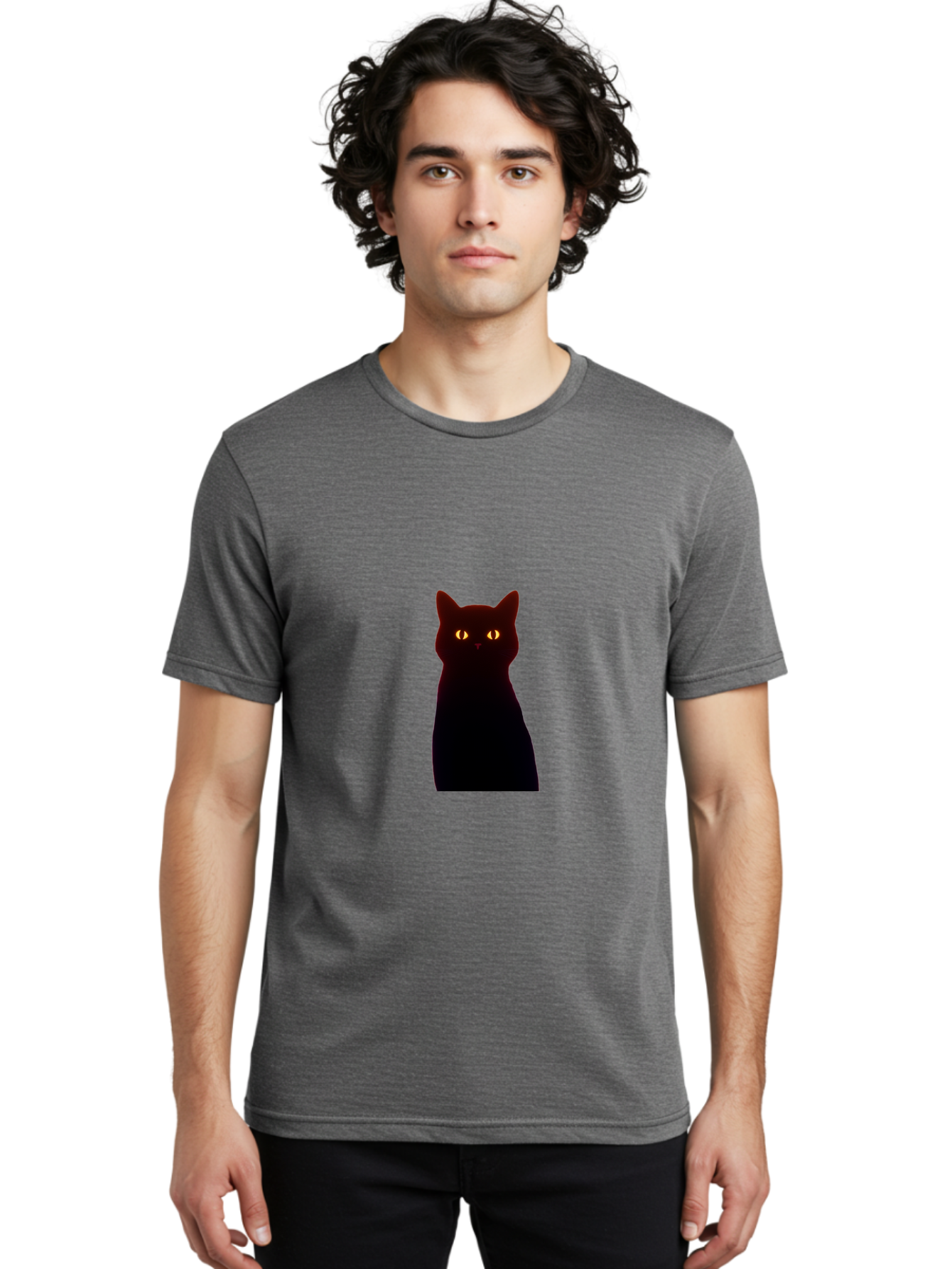 Black-Cat-With-Glowing-Eyes Men'S Graphic Tee, 100% Cotton, Comfortable Casual Summer Wear, Machine Washable, Vintage Camera, Old Camera, Antique Camera, Black Camera, Classic Photography, Photography Equipment, Nostalgic Device, Film Camera, Bai595