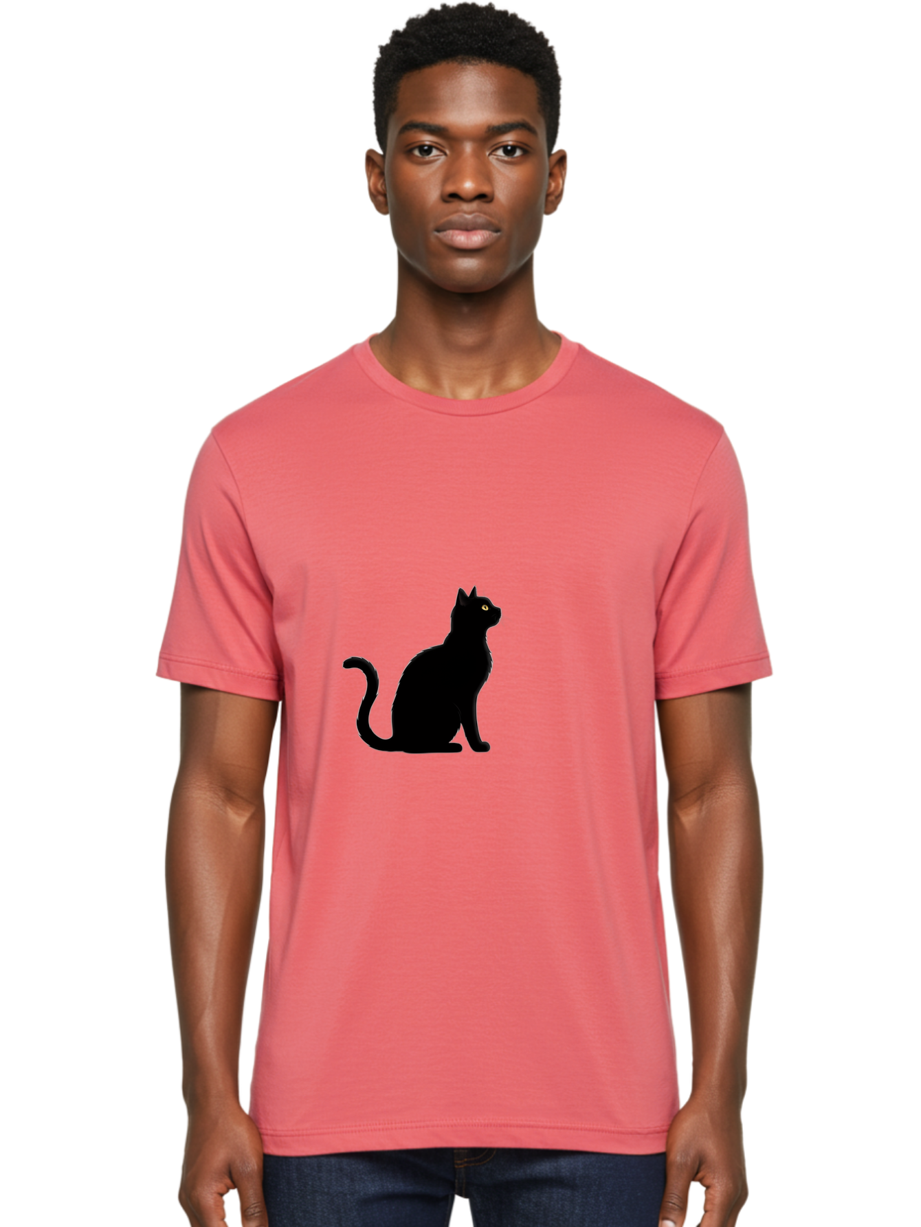 Black-Cat Men'S Graphic Tee, 100% Cotton, Comfortable Casual Summer Wear, Machine Washable, Vintage Camera, Old Camera, Antique Camera, Black Camera, Classic Photography, Photography Equipment, Nostalgic Device, Film Camera, Camera Art Bai596