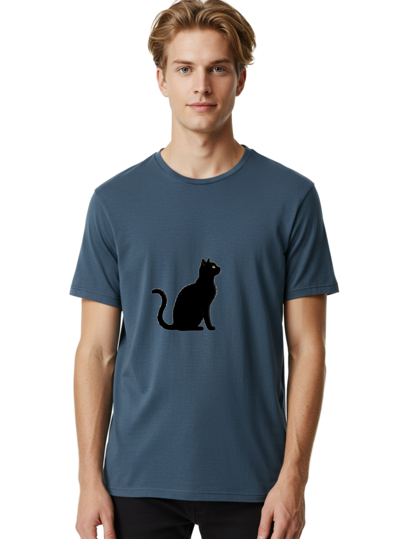 Black-Cat Men'S Graphic Tee, 100% Cotton, Comfortable Casual Summer Wear, Machine Washable, Vintage Camera, Old Camera, Antique Camera, Black Camera, Classic Photography, Photography Equipment, Nostalgic Device, Film Camera, Camera Art Bai596