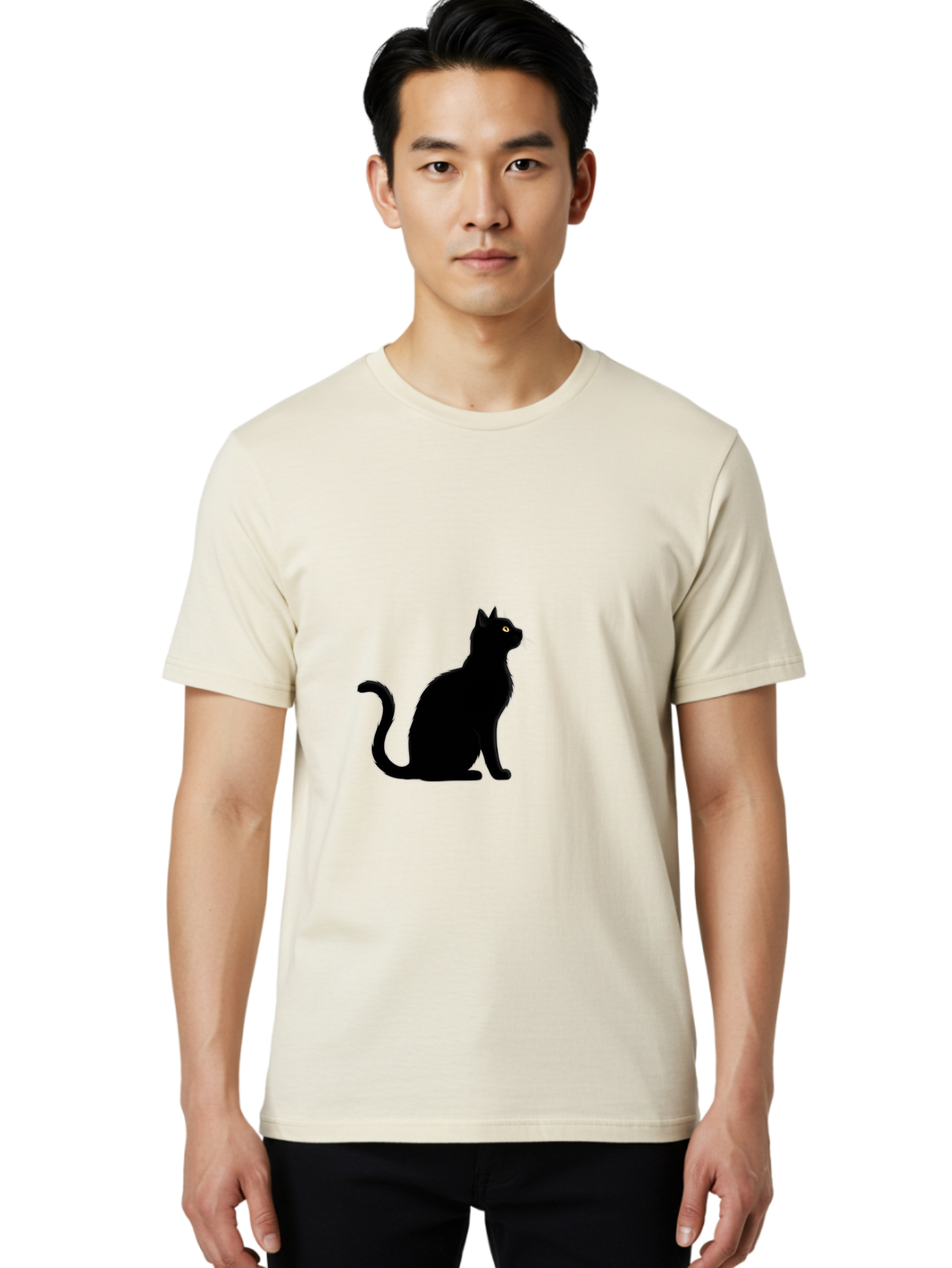 Black-Cat Men'S Graphic Tee, 100% Cotton, Comfortable Casual Summer Wear, Machine Washable, Vintage Camera, Old Camera, Antique Camera, Black Camera, Classic Photography, Photography Equipment, Nostalgic Device, Film Camera, Camera Art Bai596
