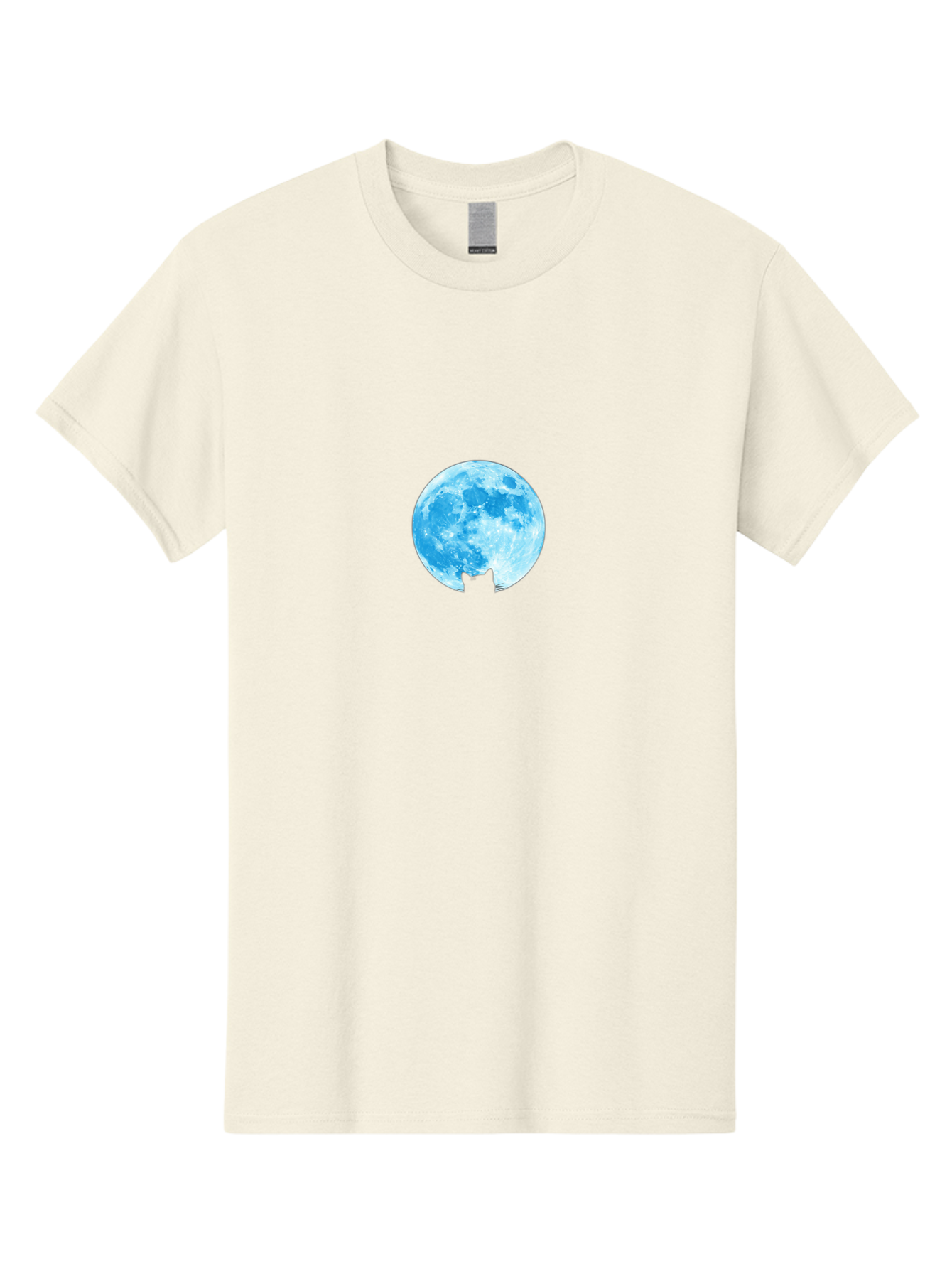 Blue-Moon-With-Cat-Silhouette Men'S Graphic Tee, 100% Cotton, Comfortable Casual Summer Wear, Machine Washable, Vintage Camera, Old Camera, Antique Camera, Black Camera, Classic Photography, Photography Equipment, Nostalgic Device, Bai599