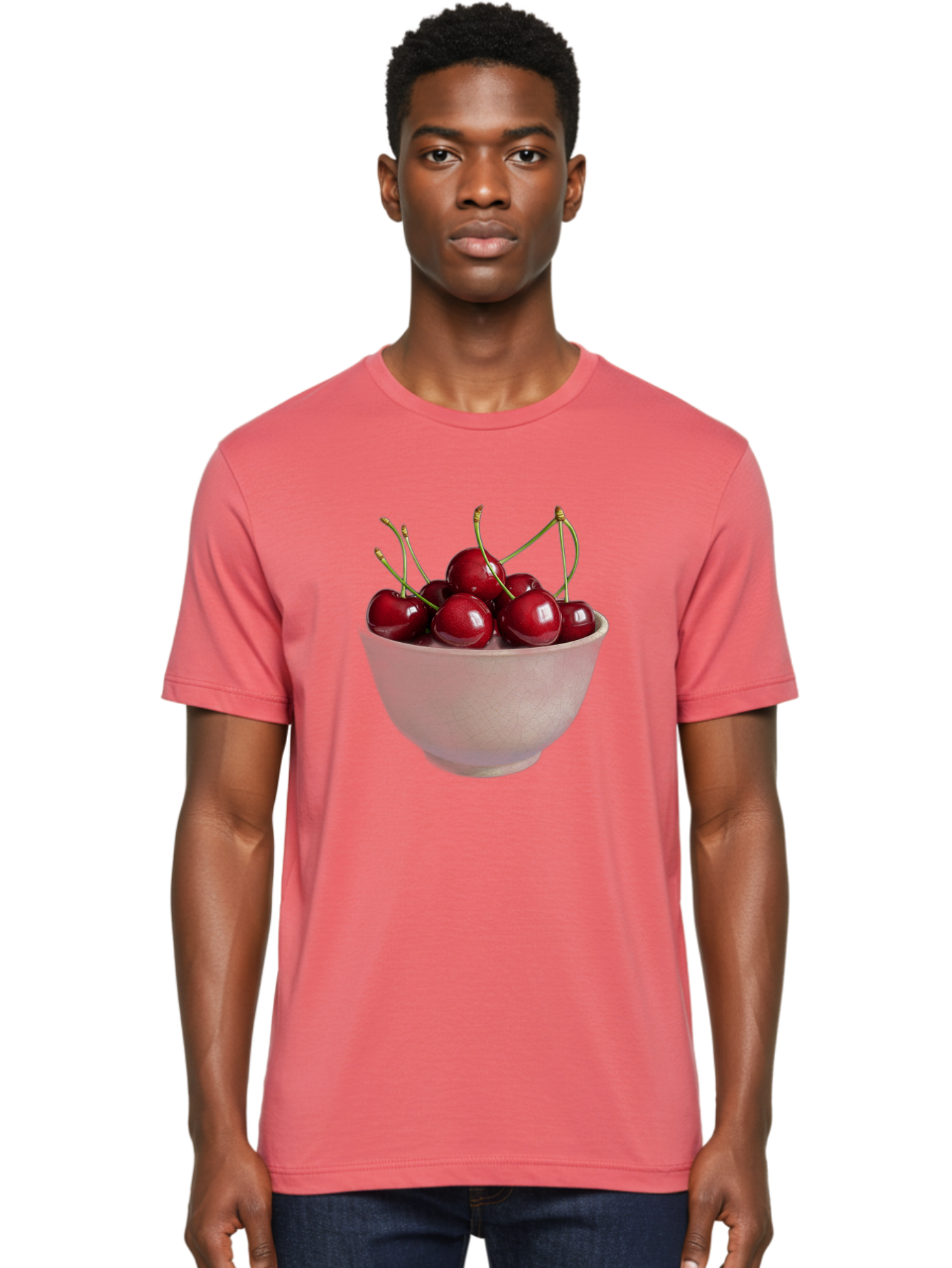 Bowl-Of-Cherries-1 Men'S Graphic Tee, 100% Cotton, Comfortable Casual Summer Wear, Machine Washable, Vintage Camera, Old Camera, Antique Camera, Black Camera, Classic Photography, Photography Equipment, Nostalgic Device, Film Camera, Bai601