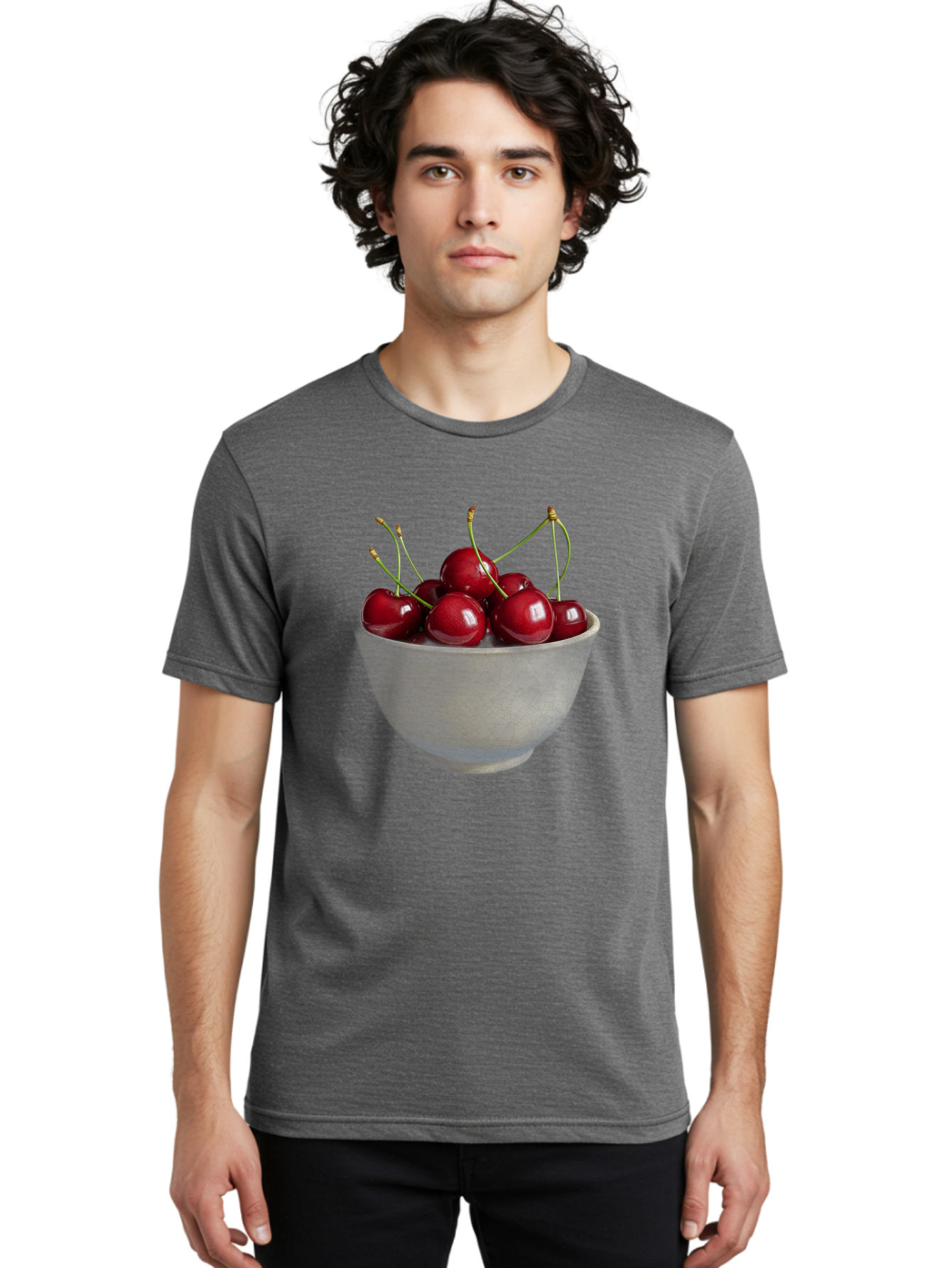 Bowl-Of-Cherries-1 Men'S Graphic Tee, 100% Cotton, Comfortable Casual Summer Wear, Machine Washable, Vintage Camera, Old Camera, Antique Camera, Black Camera, Classic Photography, Photography Equipment, Nostalgic Device, Film Camera, Bai601