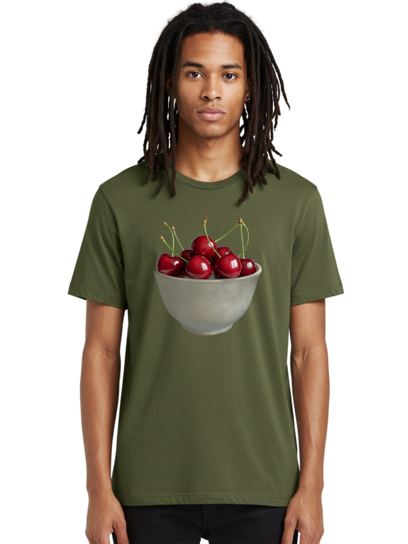 Bowl-Of-Cherries-1 Men'S Graphic Tee, 100% Cotton, Comfortable Casual Summer Wear, Machine Washable, Vintage Camera, Old Camera, Antique Camera, Black Camera, Classic Photography, Photography Equipment, Nostalgic Device, Film Camera, Bai601