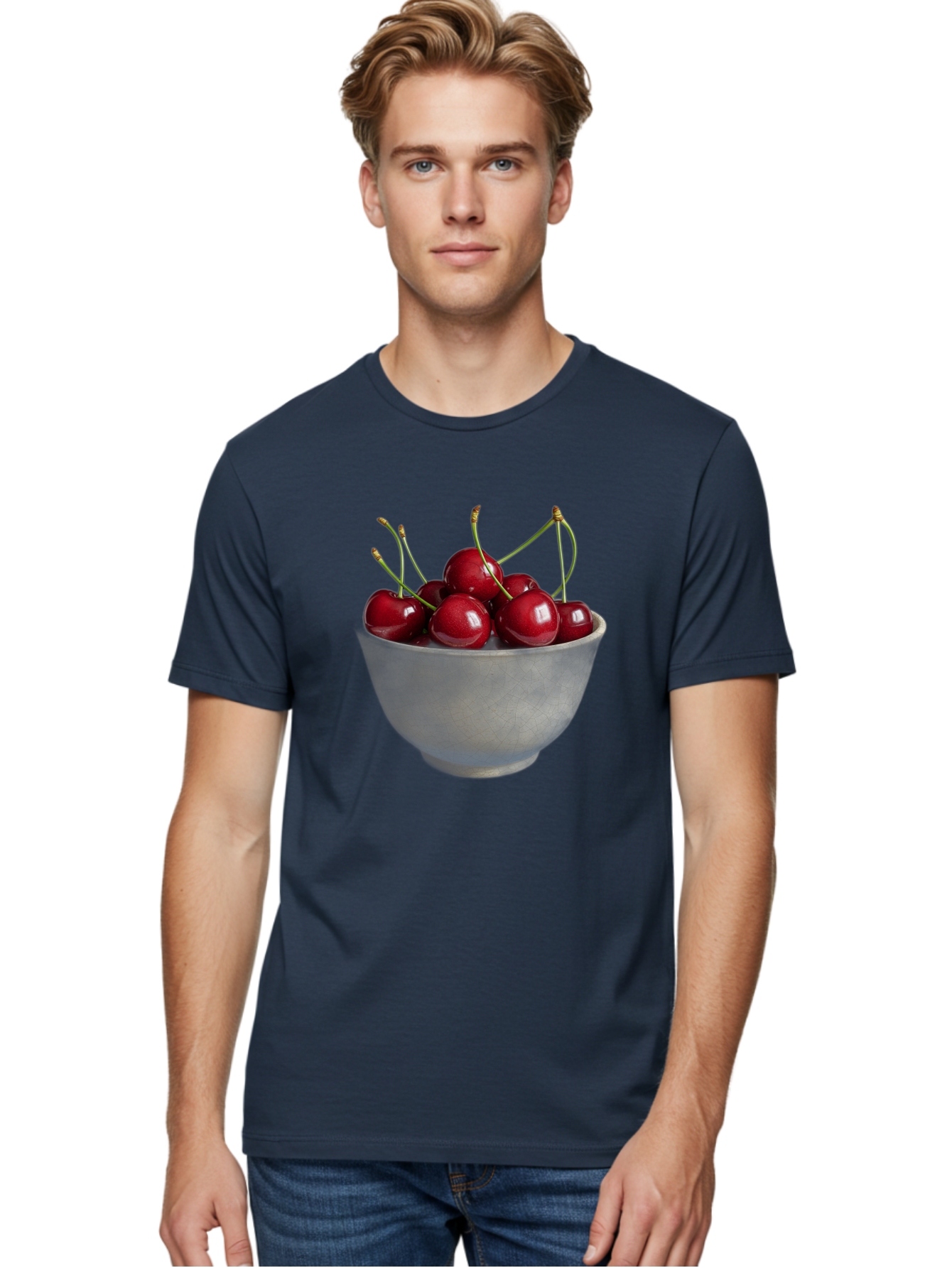 Bowl-Of-Cherries-1 Men'S Graphic Tee, 100% Cotton, Comfortable Casual Summer Wear, Machine Washable, Vintage Camera, Old Camera, Antique Camera, Black Camera, Classic Photography, Photography Equipment, Nostalgic Device, Film Camera, Bai601