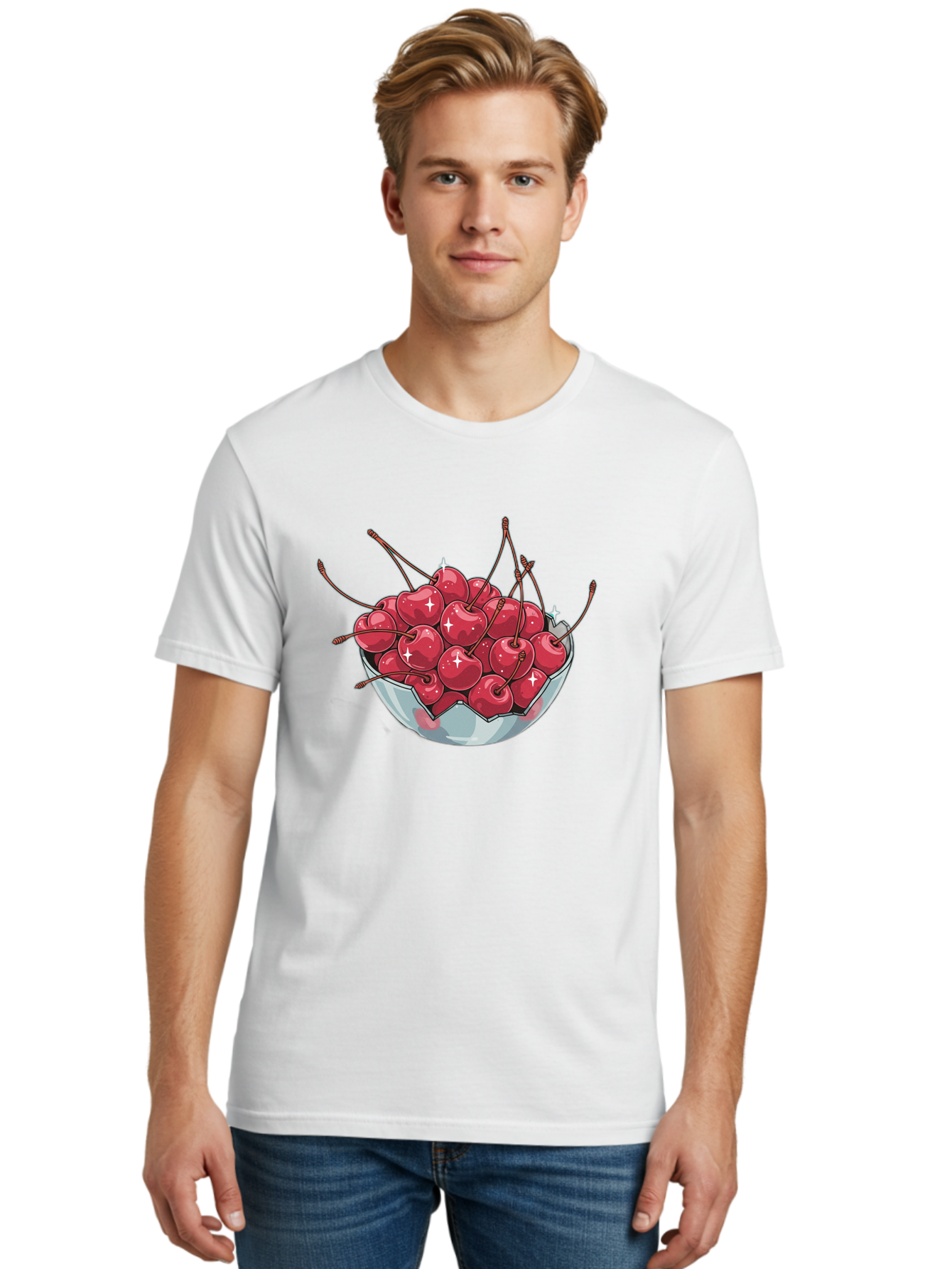 Bowl-Of-Cherries Men'S Graphic Tee, 100% Cotton, Comfortable Casual Summer Wear, Machine Washable, Vintage Camera, Old Camera, Antique Camera, Black Camera, Classic Photography, Photography Equipment, Nostalgic Device, Film Camera, Camera Art Bai602