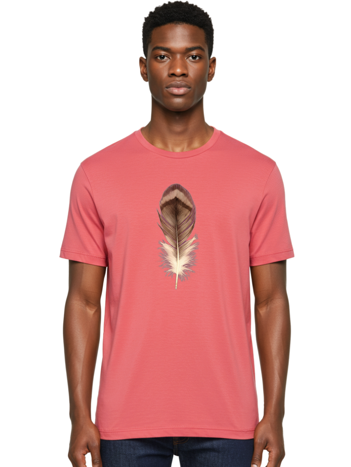 Brown-Feather-1 Men'S Graphic Tee, 100% Cotton, Comfortable Casual Summer Wear, Machine Washable, Vintage Camera, Old Camera, Antique Camera, Black Camera, Classic Photography, Photography Equipment, Nostalgic Device, Film Camera, Camera Art Bai603