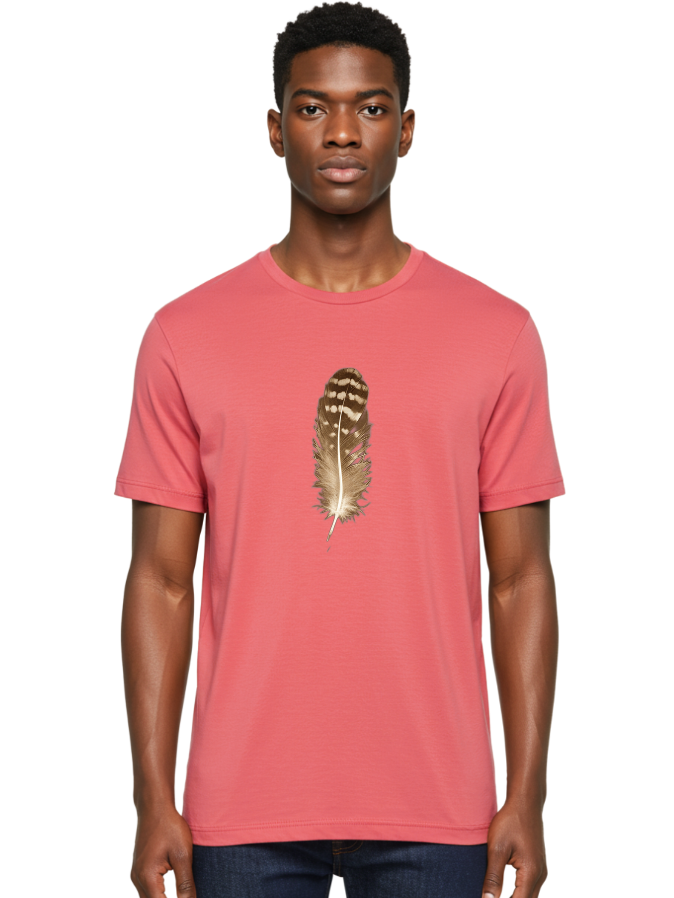 Brown-Feather Men'S Graphic Tee, 100% Cotton, Comfortable Casual Summer Wear, Machine Washable, Vintage Camera, Old Camera, Antique Camera, Black Camera, Classic Photography, Photography Equipment, Nostalgic Device, Film Camera, Camera Art Bai605