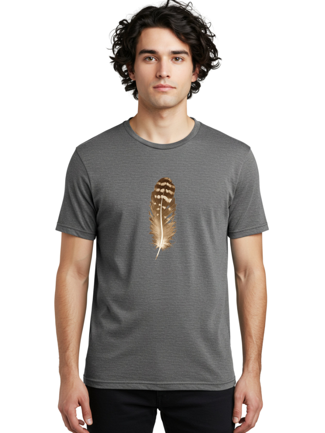 Brown-Feather Men'S Graphic Tee, 100% Cotton, Comfortable Casual Summer Wear, Machine Washable, Vintage Camera, Old Camera, Antique Camera, Black Camera, Classic Photography, Photography Equipment, Nostalgic Device, Film Camera, Camera Art Bai605