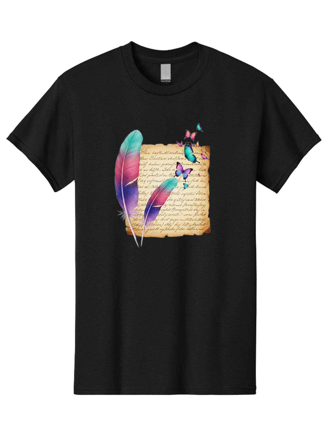 Butterflies-Quill Men'S Graphic Tee, 100% Cotton, Comfortable Casual Summer Wear, Machine Washable, Vintage Camera, Old Camera, Antique Camera, Black Camera, Classic Photography, Photography Equipment, Nostalgic Device, Film Camera, Camera Art Bai607