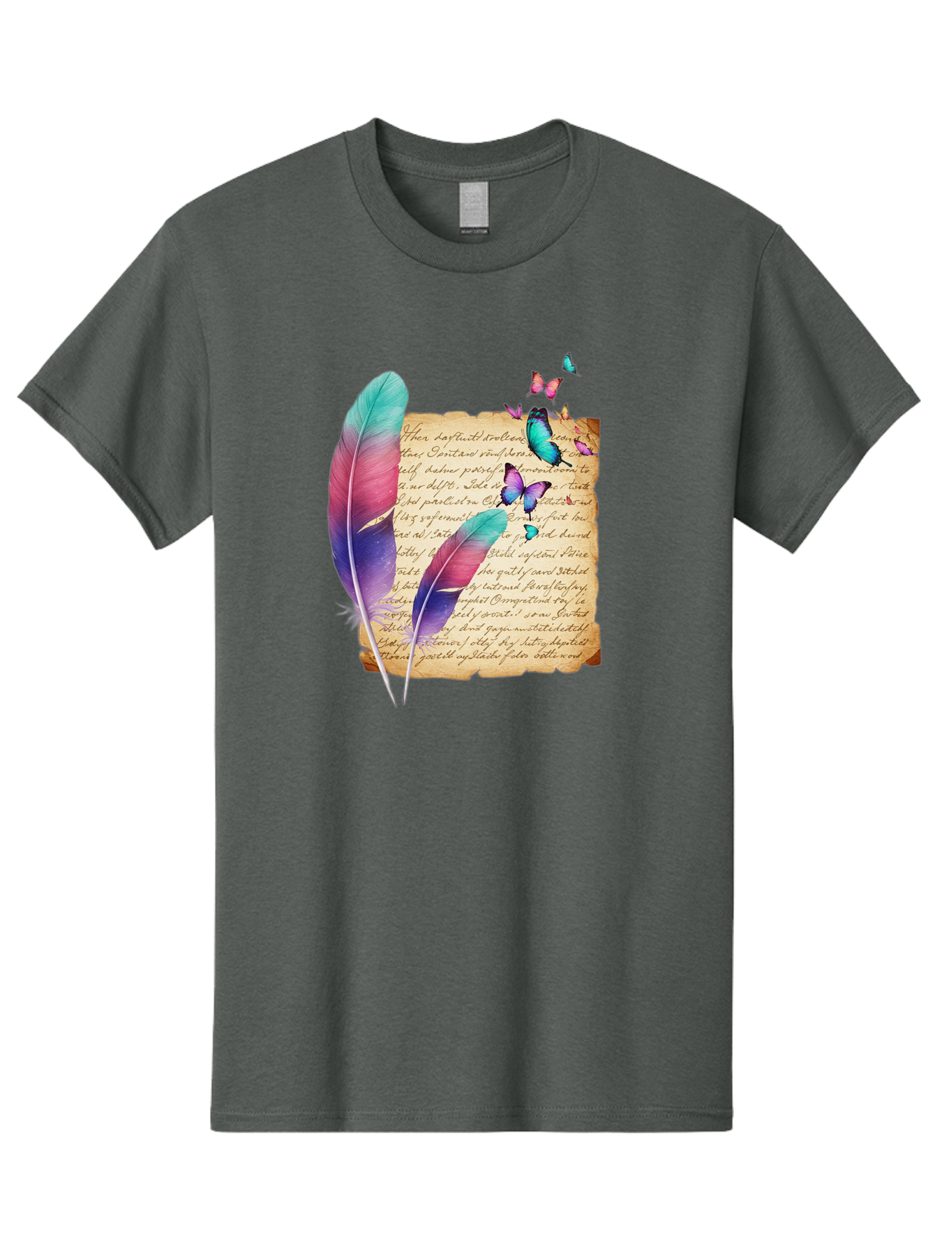 Butterflies-Quill Men'S Graphic Tee, 100% Cotton, Comfortable Casual Summer Wear, Machine Washable, Vintage Camera, Old Camera, Antique Camera, Black Camera, Classic Photography, Photography Equipment, Nostalgic Device, Film Camera, Camera Art Bai607