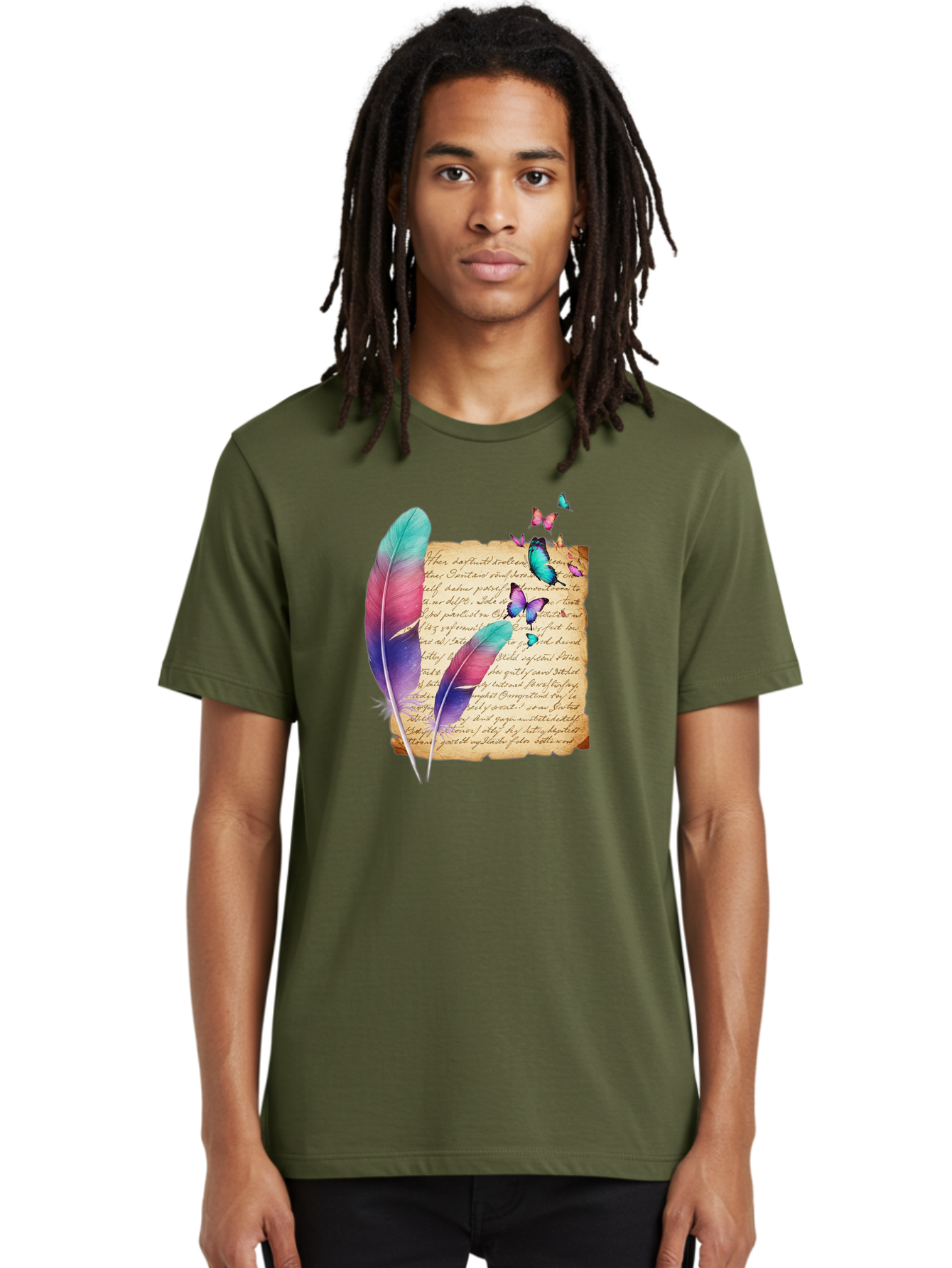 Butterflies-Quill Men'S Graphic Tee, 100% Cotton, Comfortable Casual Summer Wear, Machine Washable, Vintage Camera, Old Camera, Antique Camera, Black Camera, Classic Photography, Photography Equipment, Nostalgic Device, Film Camera, Camera Art Bai607