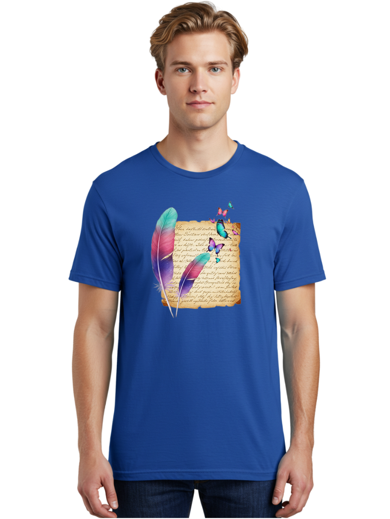 Butterflies-Quill Men'S Graphic Tee, 100% Cotton, Comfortable Casual Summer Wear, Machine Washable, Vintage Camera, Old Camera, Antique Camera, Black Camera, Classic Photography, Photography Equipment, Nostalgic Device, Film Camera, Camera Art Bai607
