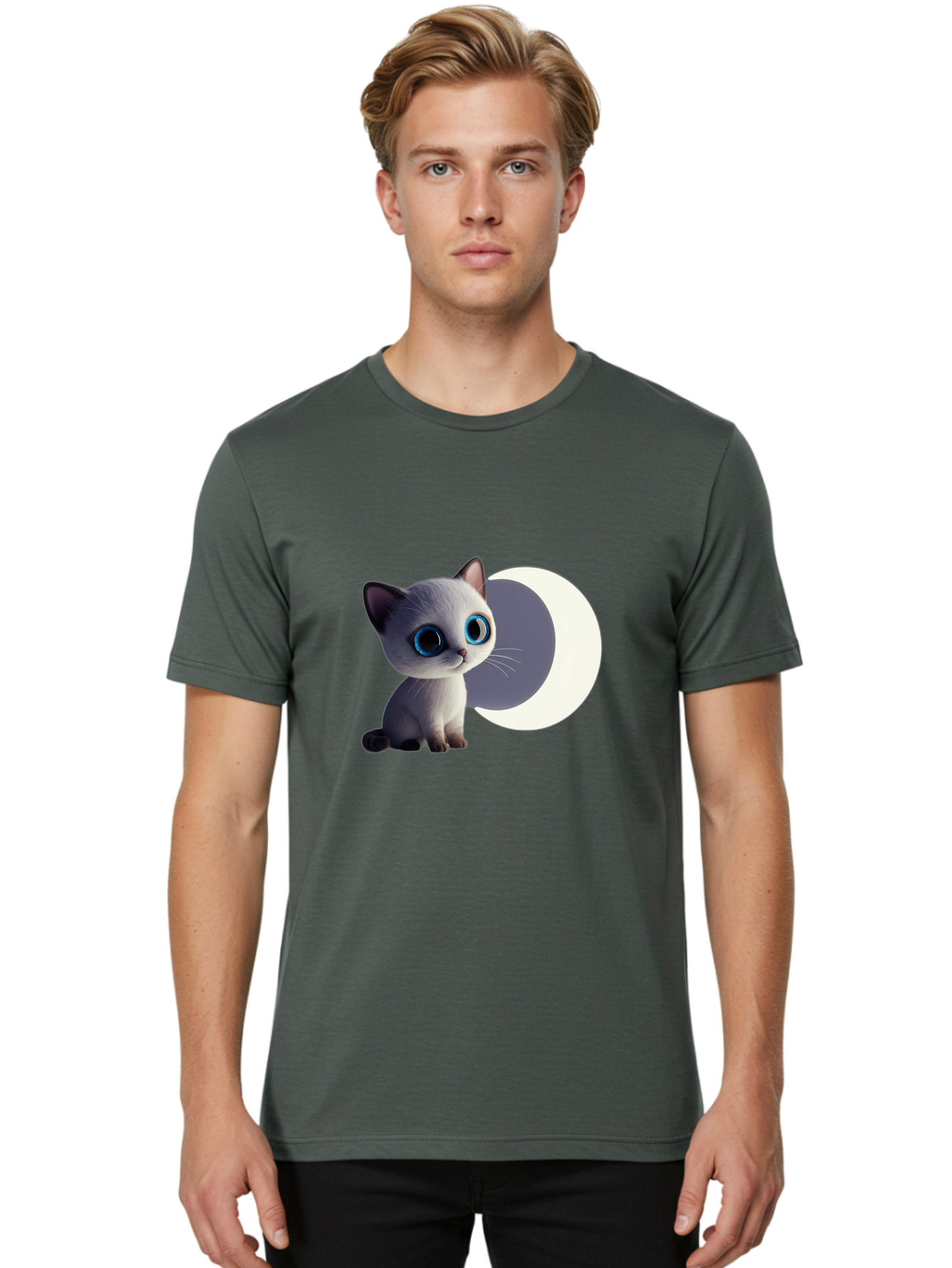 Cartoon-Kitten-And-Moon Men'S Graphic Tee, 100% Cotton, Comfortable Casual Summer Wear, Machine Washable, Vintage Camera, Old Camera, Antique Camera, Black Camera, Classic Photography, Photography Equipment, Nostalgic Device, Film Camera, Bai614