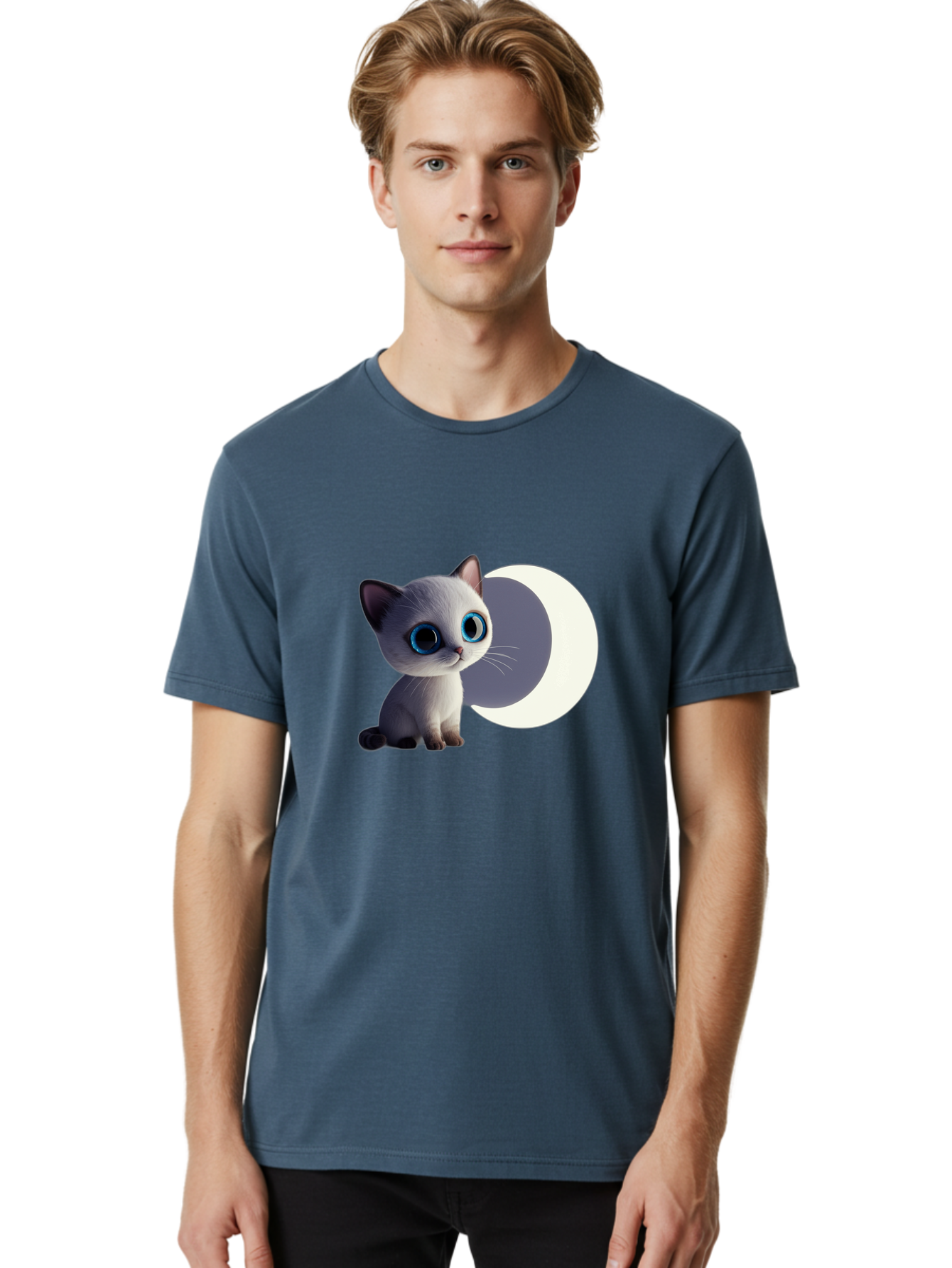 Cartoon-Kitten-And-Moon Men'S Graphic Tee, 100% Cotton, Comfortable Casual Summer Wear, Machine Washable, Vintage Camera, Old Camera, Antique Camera, Black Camera, Classic Photography, Photography Equipment, Nostalgic Device, Film Camera, Bai614