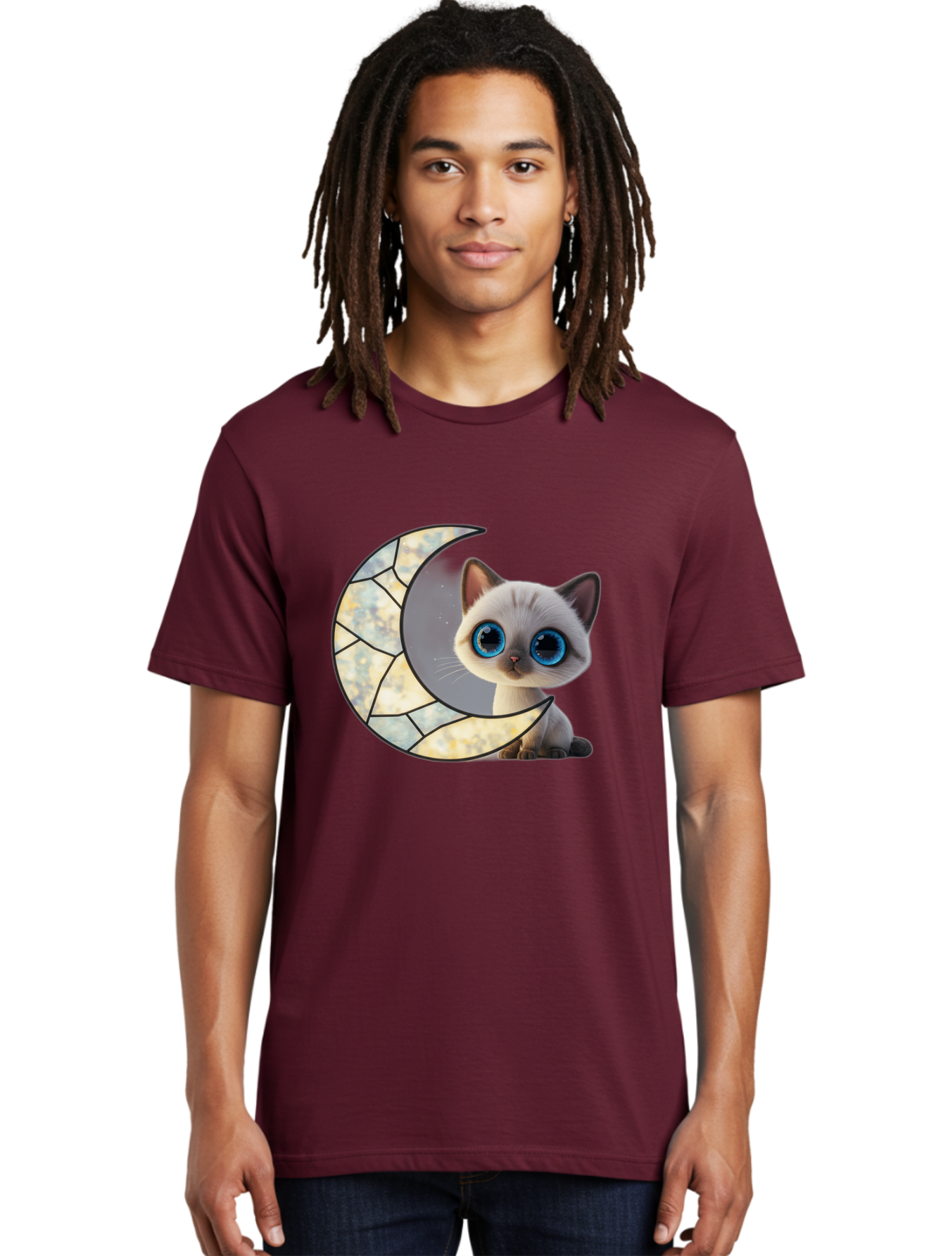 Cat-And-Crescent-Moon-1 Men'S Graphic Tee, 100% Cotton, Comfortable Casual Summer Wear, Machine Washable, Vintage Camera, Old Camera, Antique Camera, Black Camera, Classic Photography, Photography Equipment, Nostalgic Device, Film Camera, Bai619
